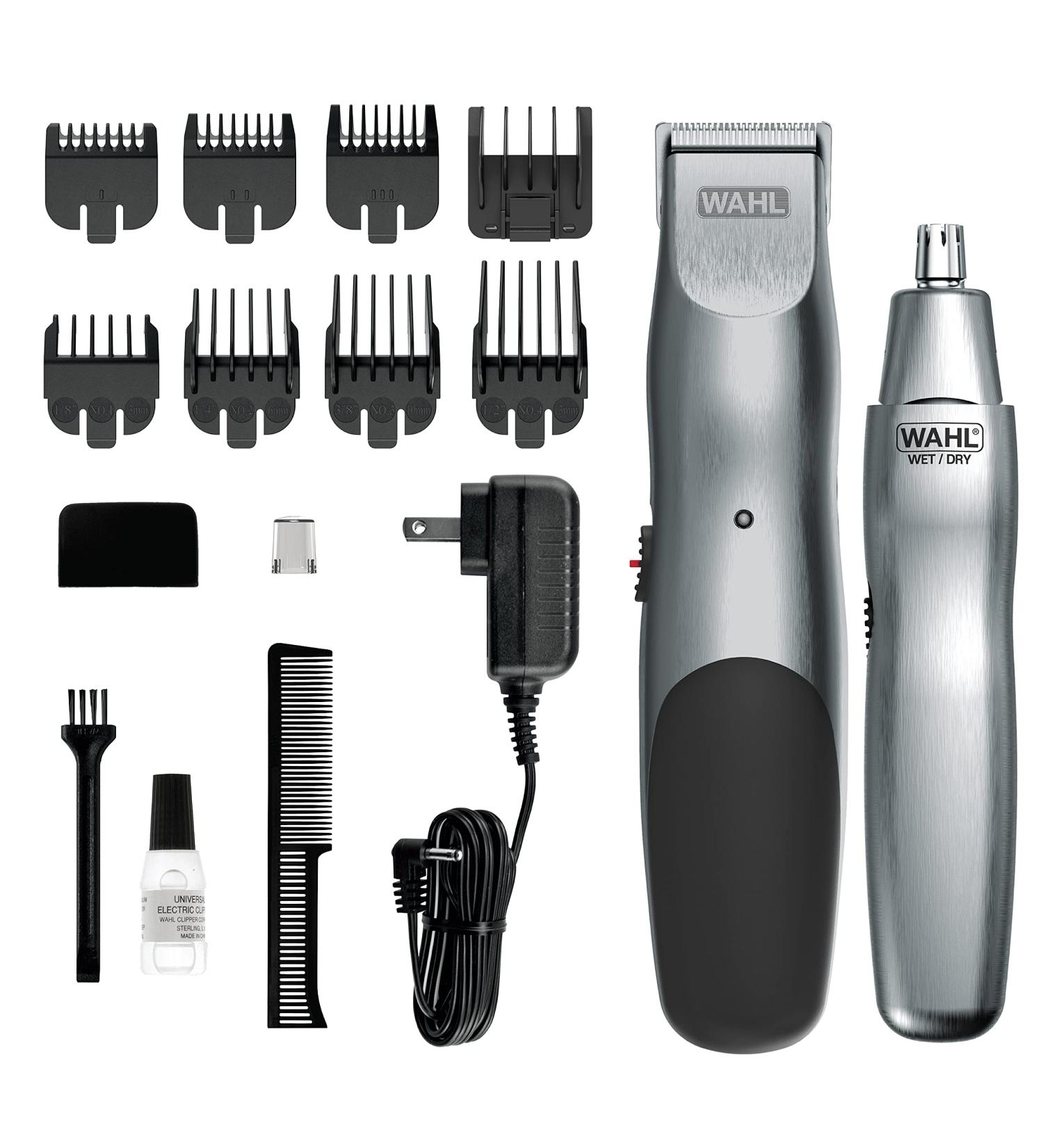 Wahl Groomsman 5623V Beard Trimming Kit with Bonus Nose Trimmer - Cord/Cordless for Mustaches, Hair, Nose Hair and Detailing - Buy Online on GoSupps.com