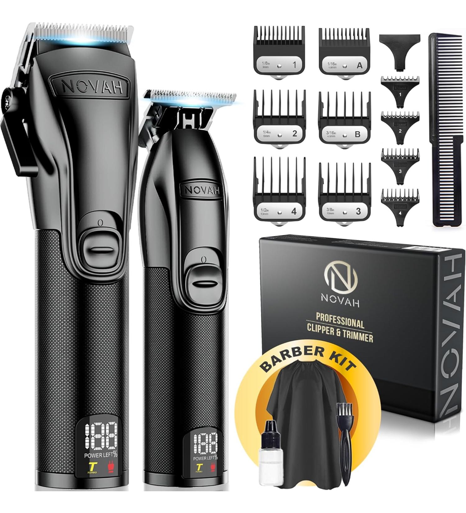 Professional Cordless Hair Clippers and Trimmer Kit for Men - Barber Clipper Hair Cutting Set for Beard and Haircut Grooming - Buy Online on GoSupps.com