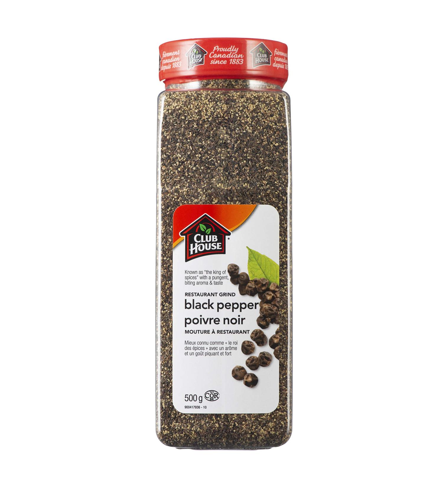 Club House Quality Natural Herbs and Spices Restaurant Grind Black Pepper 500g - Buy Online on GoSupps.com