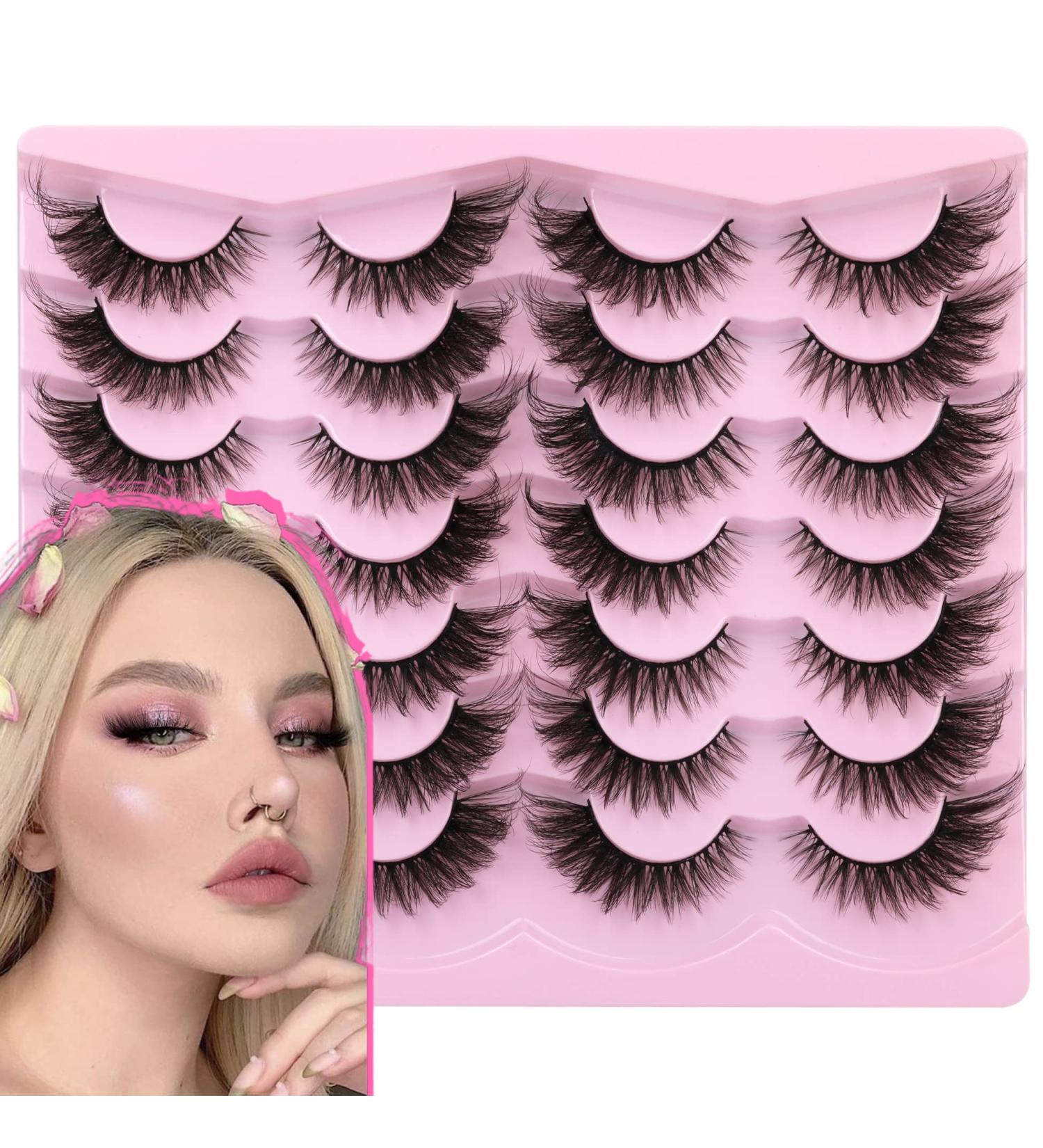 Fluffy Wispy Fox Eye Lashes 20MM D Curly Cat Eye Extension - 14 Pairs by Lanflower - Buy Online on GoSupps.com