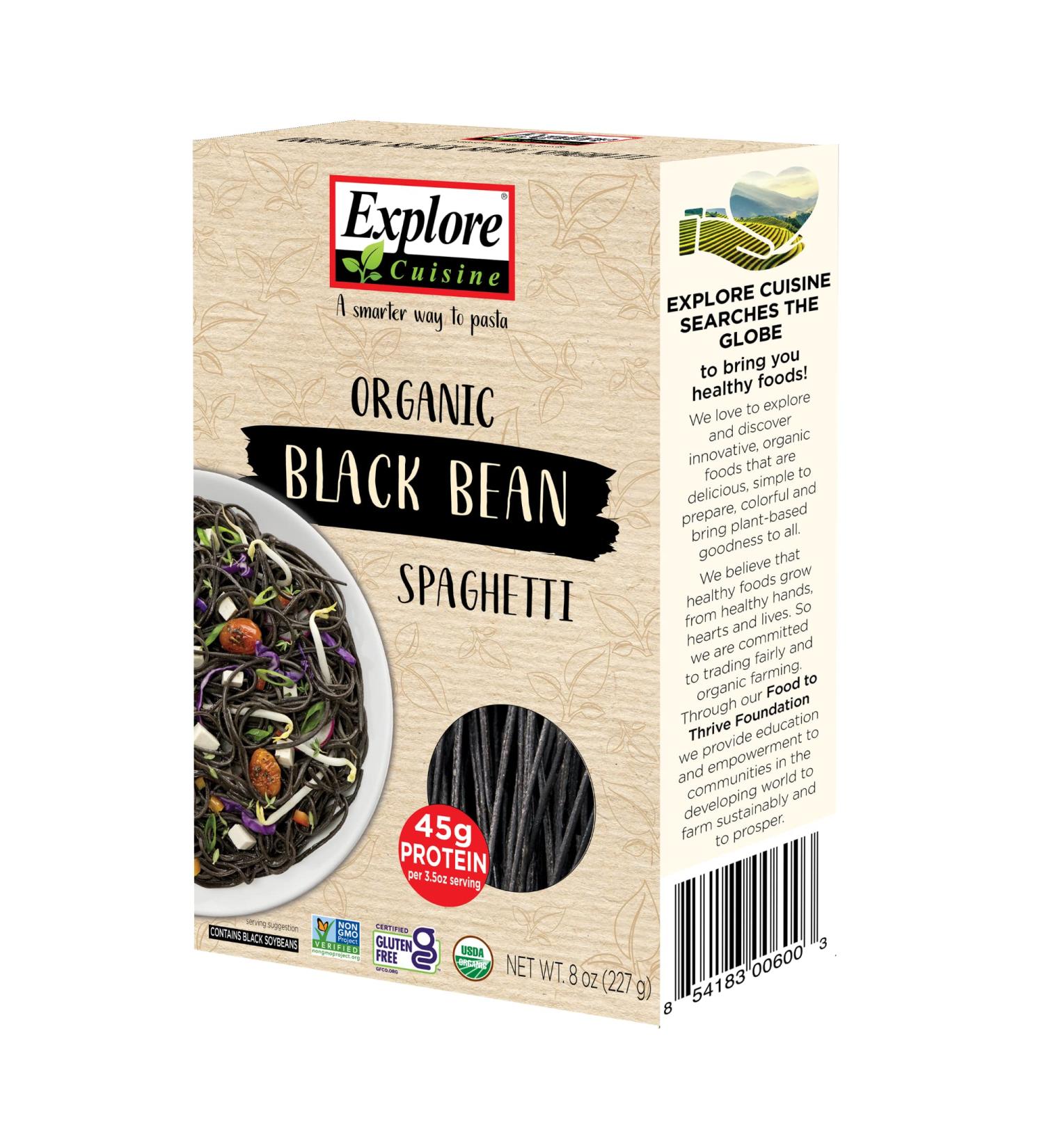 EXPLORE CUISINE Organic Black Bean Spaghetti Pasta - 8 OZ - Buy Online on GoSupps.com