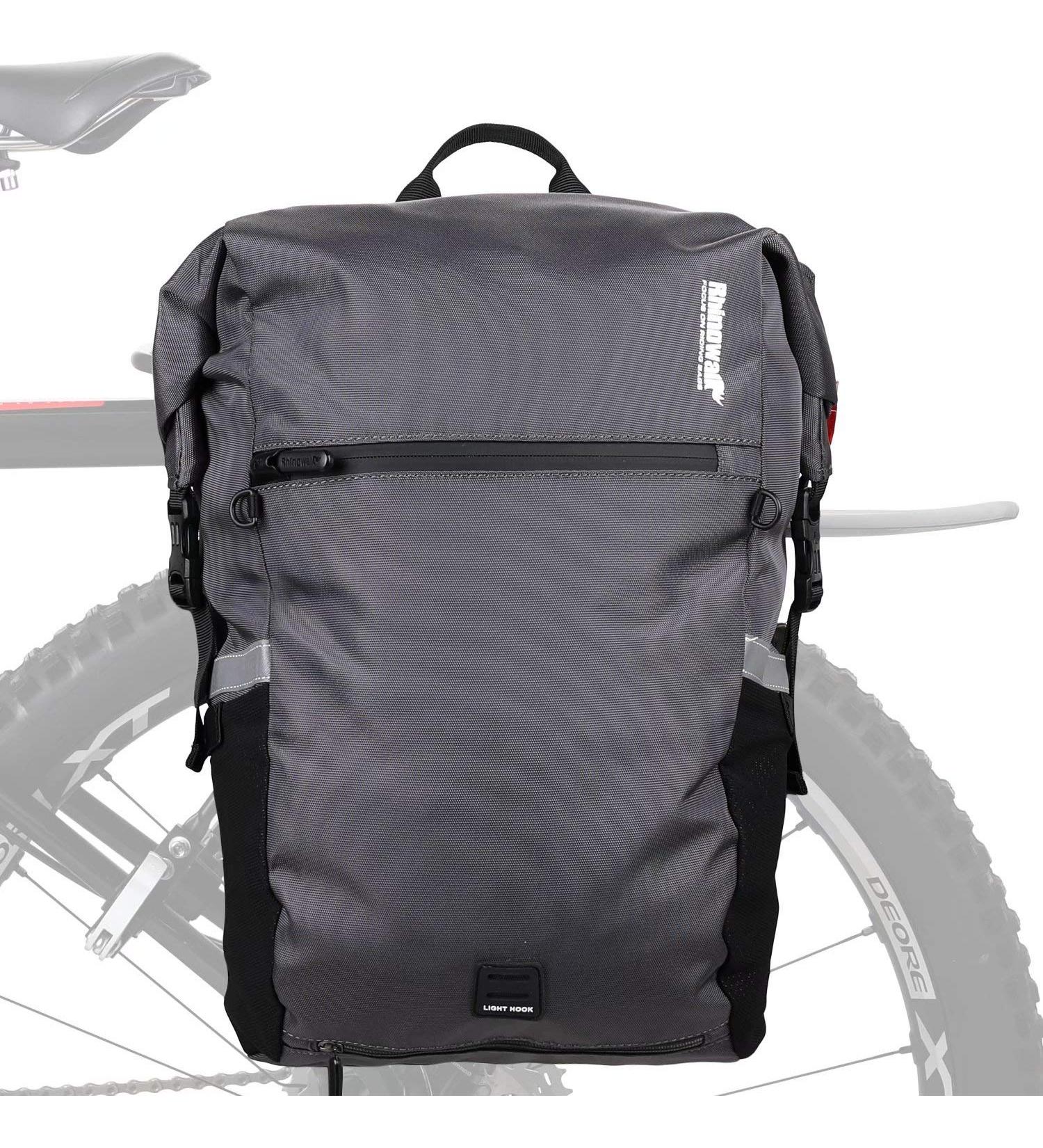 Rhinowalk 24L Waterproof Bike Pannier Bag | Multifunctional Bicycle Rear Seat & Laptop Backpack | Motor & Luggage Bag - Grey - Buy Online on GoSupps.com