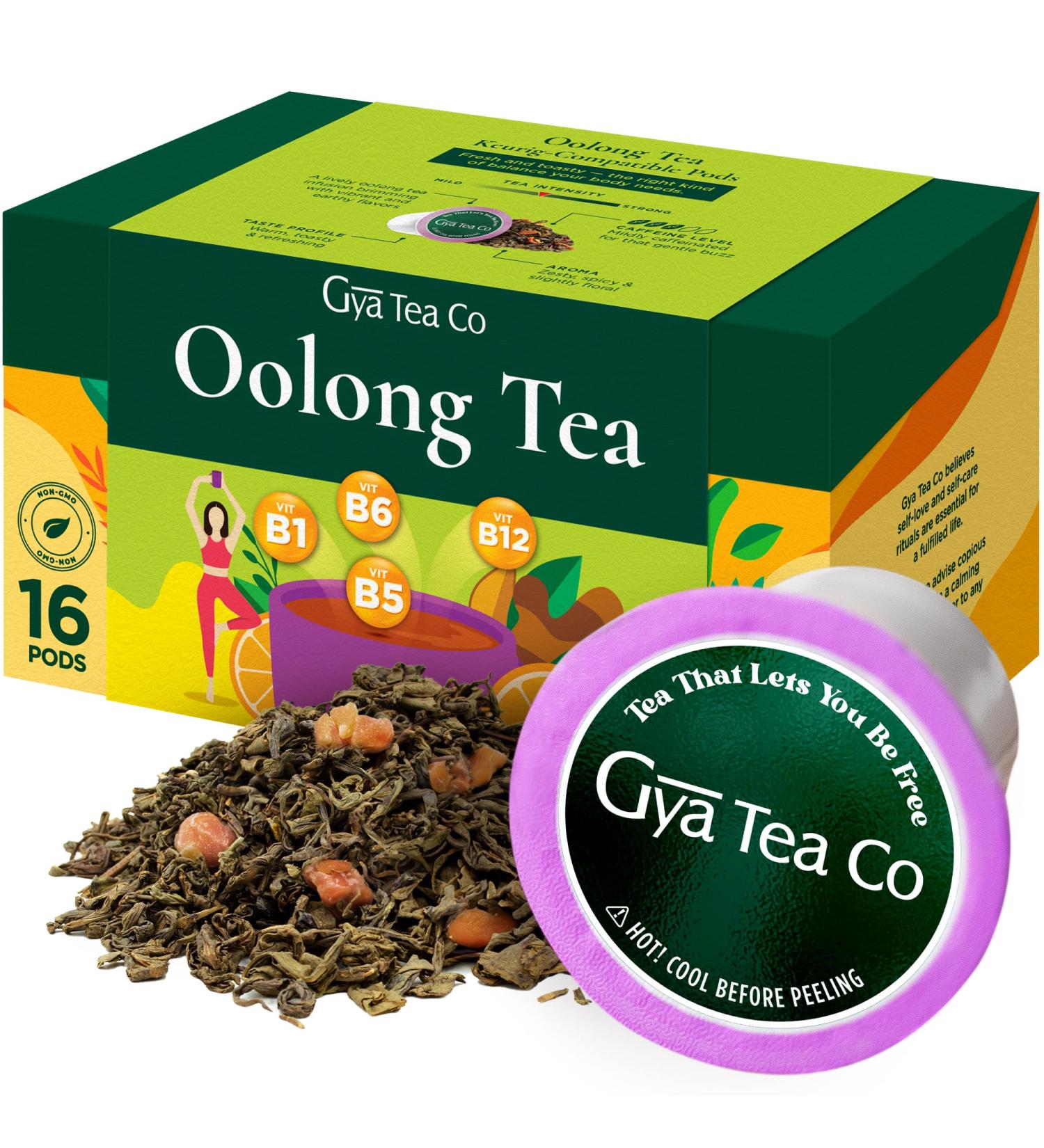 Gya Tea Co Oolong & Green Tea K Cups for Keurig - Vitamin Rich Smooth Tea Pods for a Refreshing Start - Buy Online on GoSupps.com