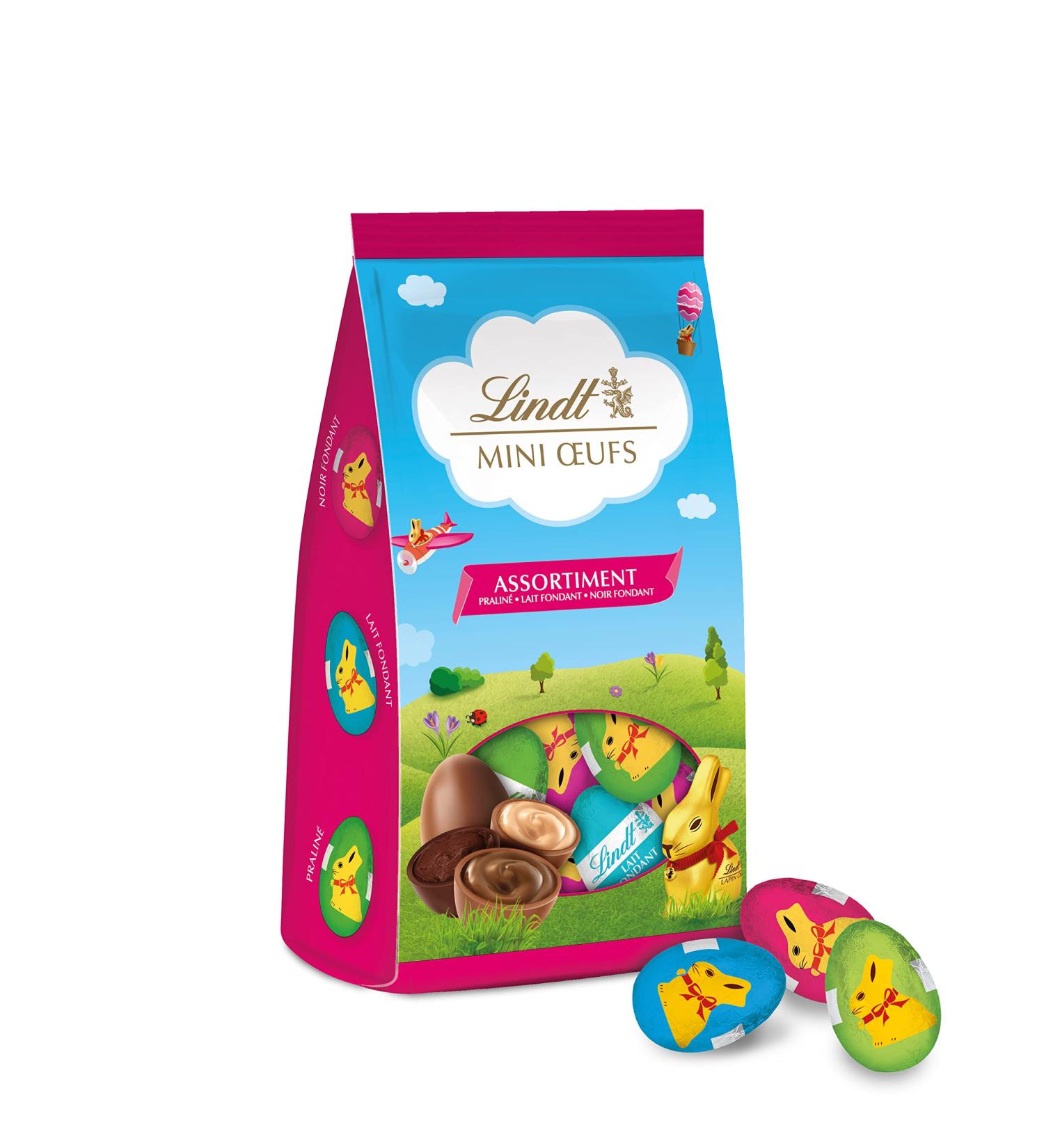 Lindt - Bag of Mini Eggs - Assorted - Milk Chocolate Praline and Black - Ideal for Easter 180 g - Buy Online on GoSupps.com