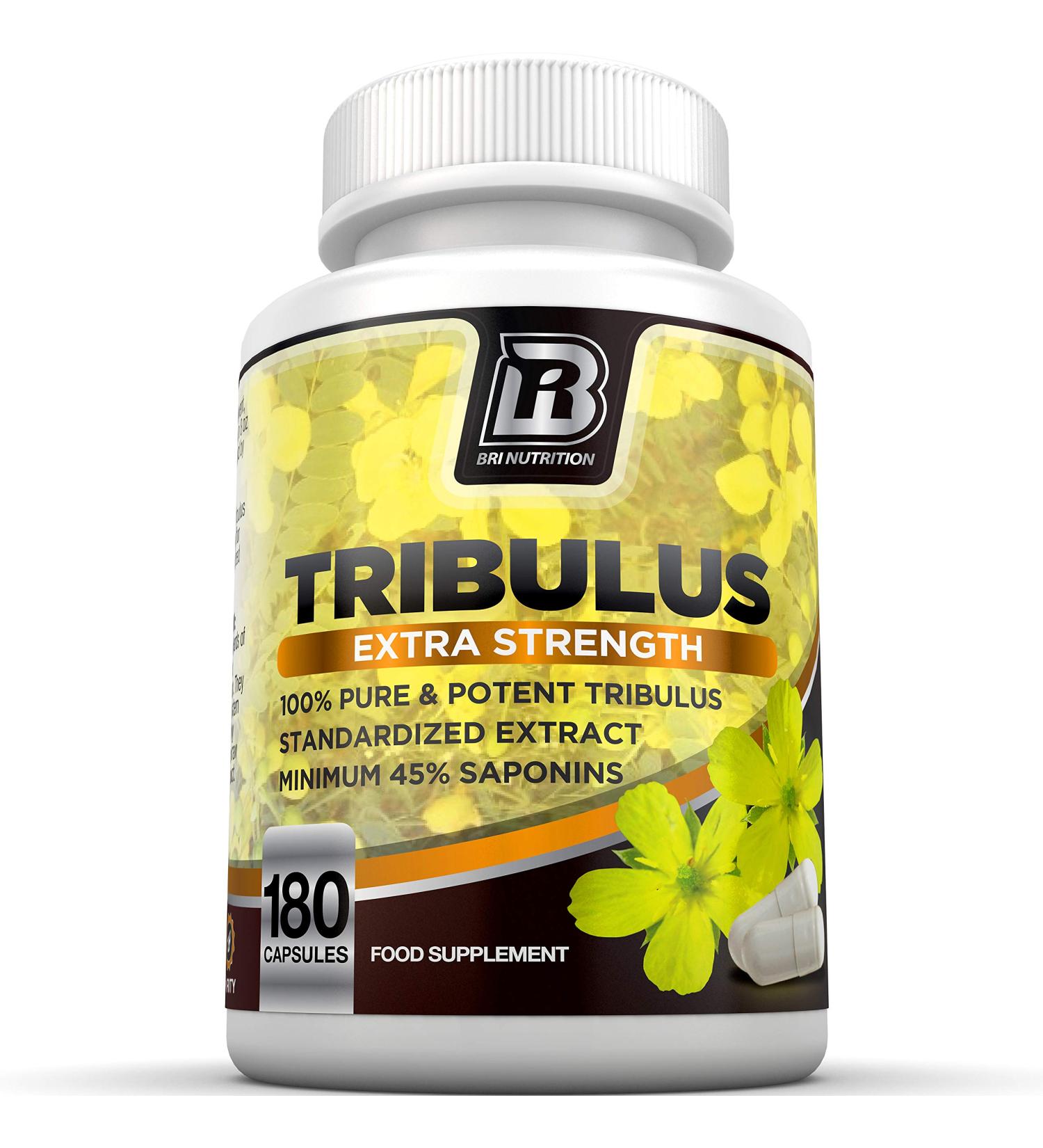 BRI Nutrition Tribulus Terrestris 1500mg - 180 Count - 45% Steroidal Saponins - Bulgarian Tribulus - Highest Purity - 90 Day Supply - Buy Online on GoSupps.com