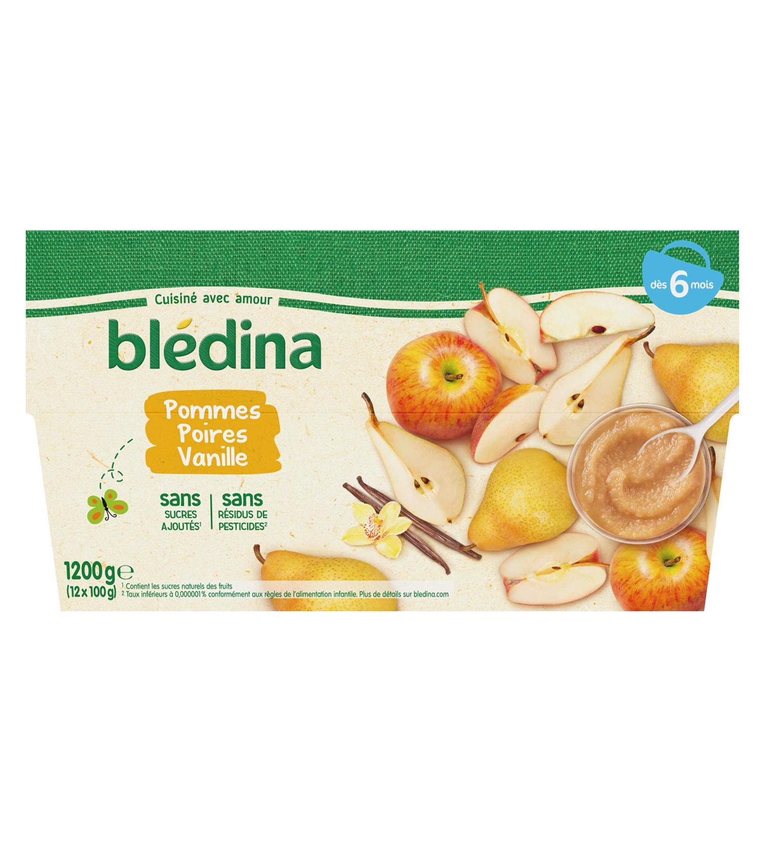 Bl dina Pur e de Fruits d s 6 Mois Pommes Poires Vanille 12x100g - Buy Online on GoSupps.com