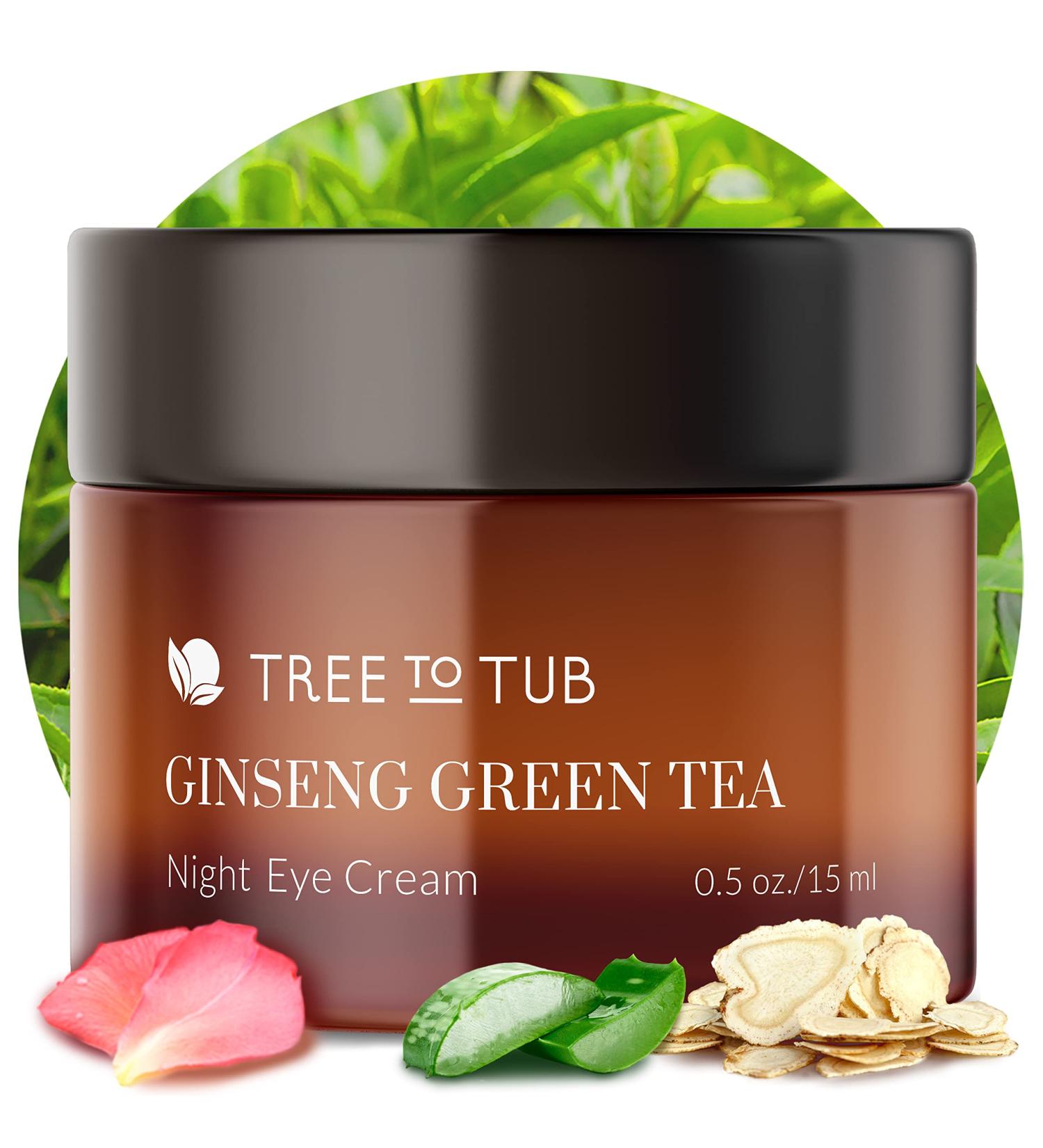 Tree To Tub Retinol Under Eye Cream for Dark Circles, Puffiness, Wrinkles, Bags - Sensitive Skin Night Moisturizer with Hyaluronic Acid, Green Tea & Ginseng | Women & Men - Buy Online on GoSupps.com