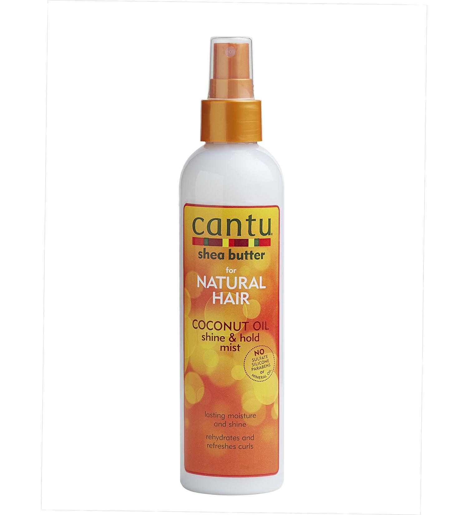 Cantu Coconut Oil Shine & Hold Mist with Shea Butter for Natural Hair 8 fl oz (Packaging May Vary)