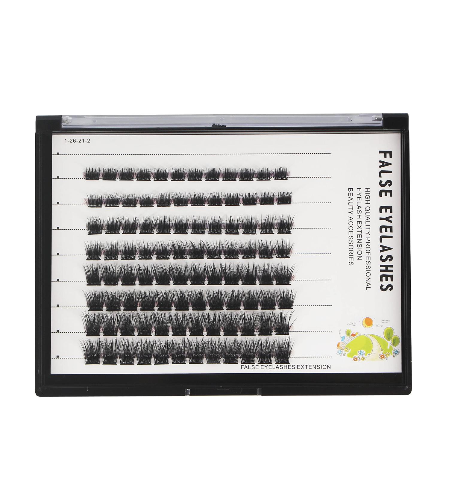 Bodermincer 96pcs Mixed D Curl Wide Cluster Individual Lashes - 3D Russian Volume Mink Super Cluster Eyelash Extensions - Buy Online on GoSupps.com