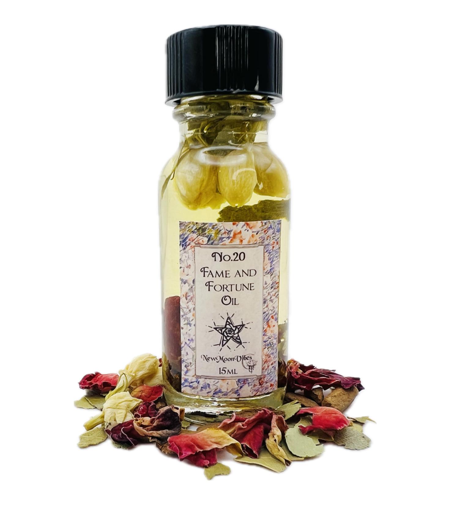 Fame and Fortune Oil by New Moon Vibes - Admiration Allure Famous Favor Success Abundance Prosperity Wealth Rituals Conjure - Handmade with Essential Oils & Herbs - Wicca Pagan Hoodoo Magick - Buy Online on GoSupps.com