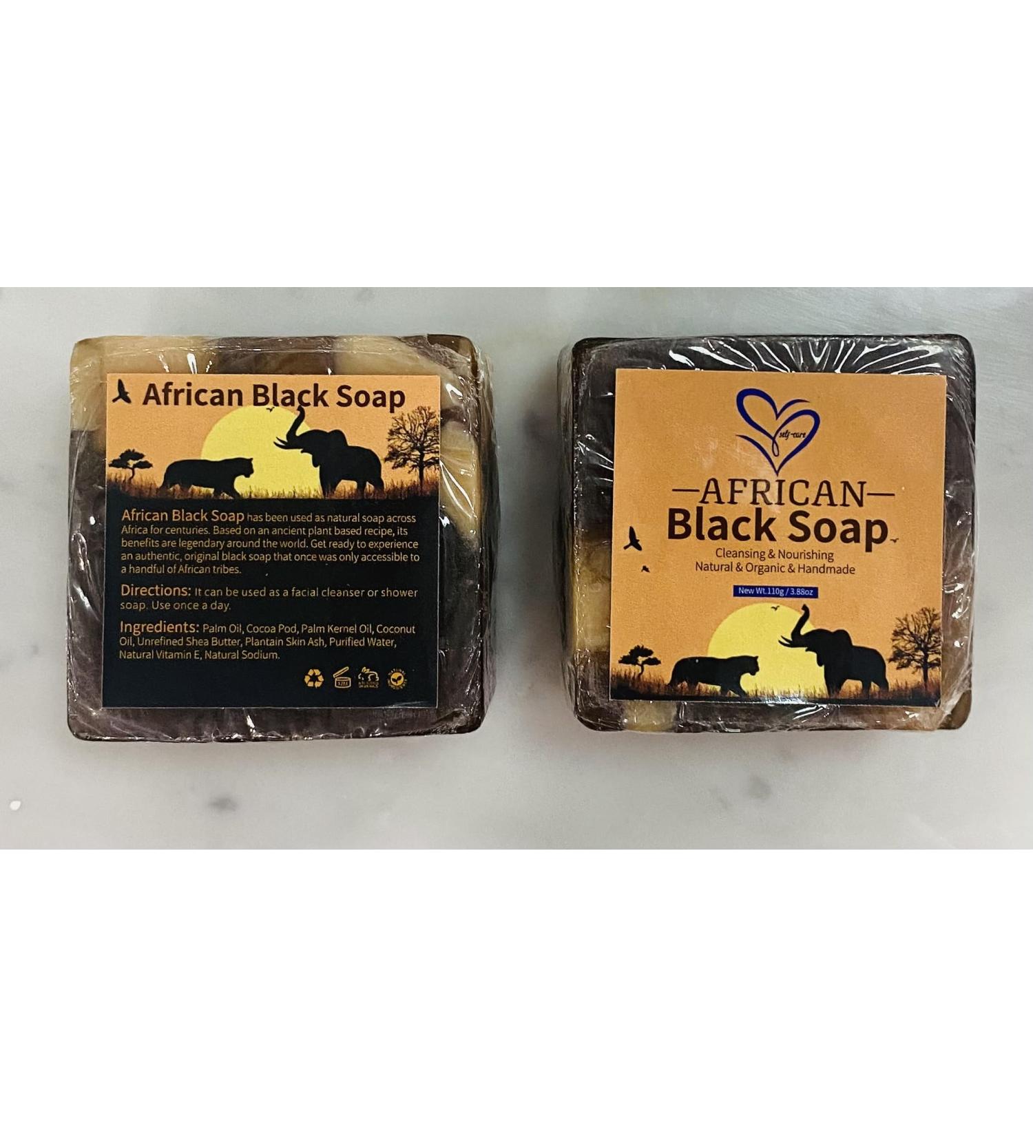 African Black Soap - Anti-Taches Face & Body Moisturizing Exfoliating Treatment for Acne | Deep Cleansing Skin Care - 1 Bar  - Buy Online on GoSupps.com