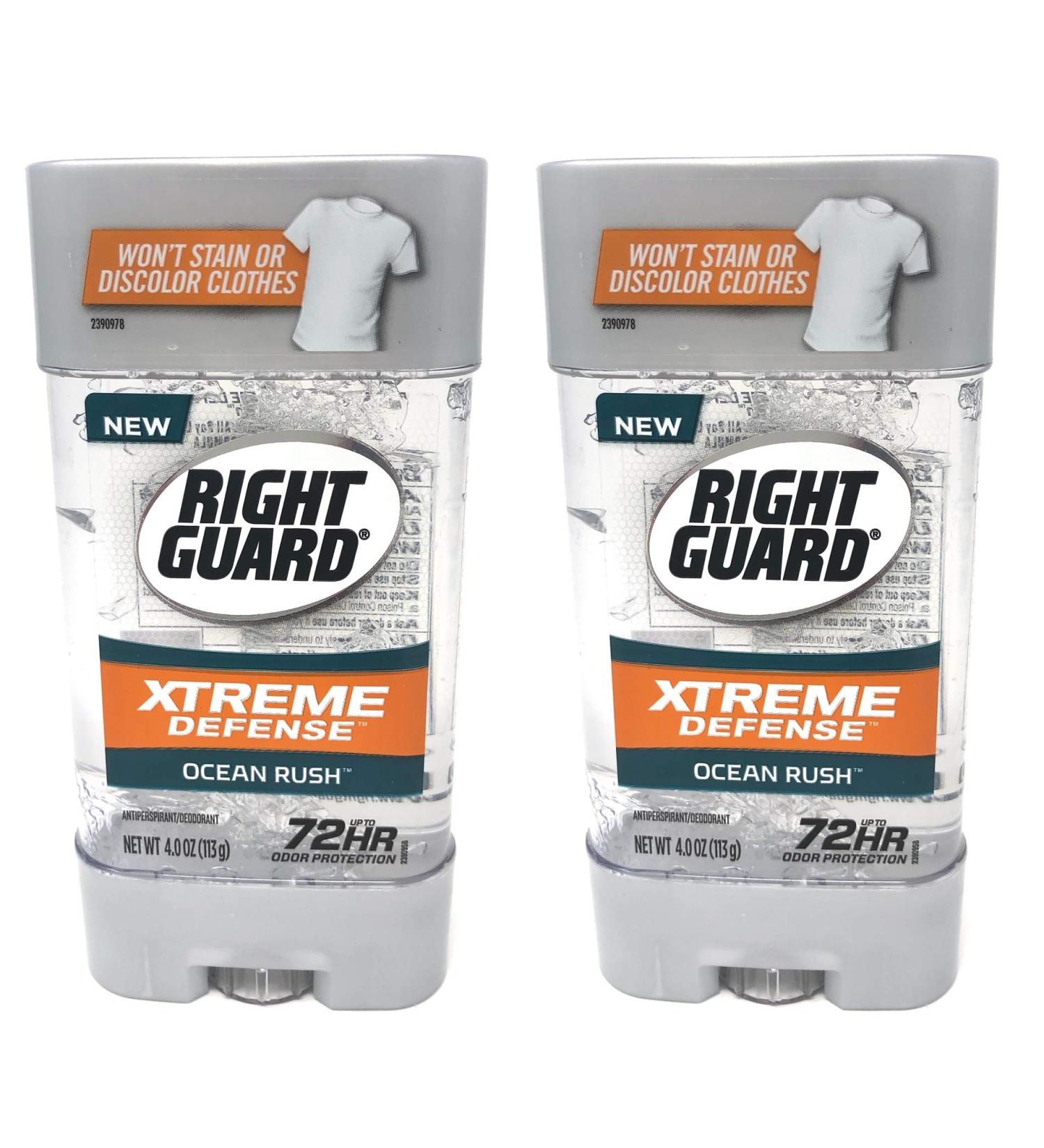Right Guard Xtreme Defense Ocean Rush Gel Antiperspirant/Deodorant - 4 oz (Pack of 2) | International Shipping Available - Buy Online on GoSupps.com