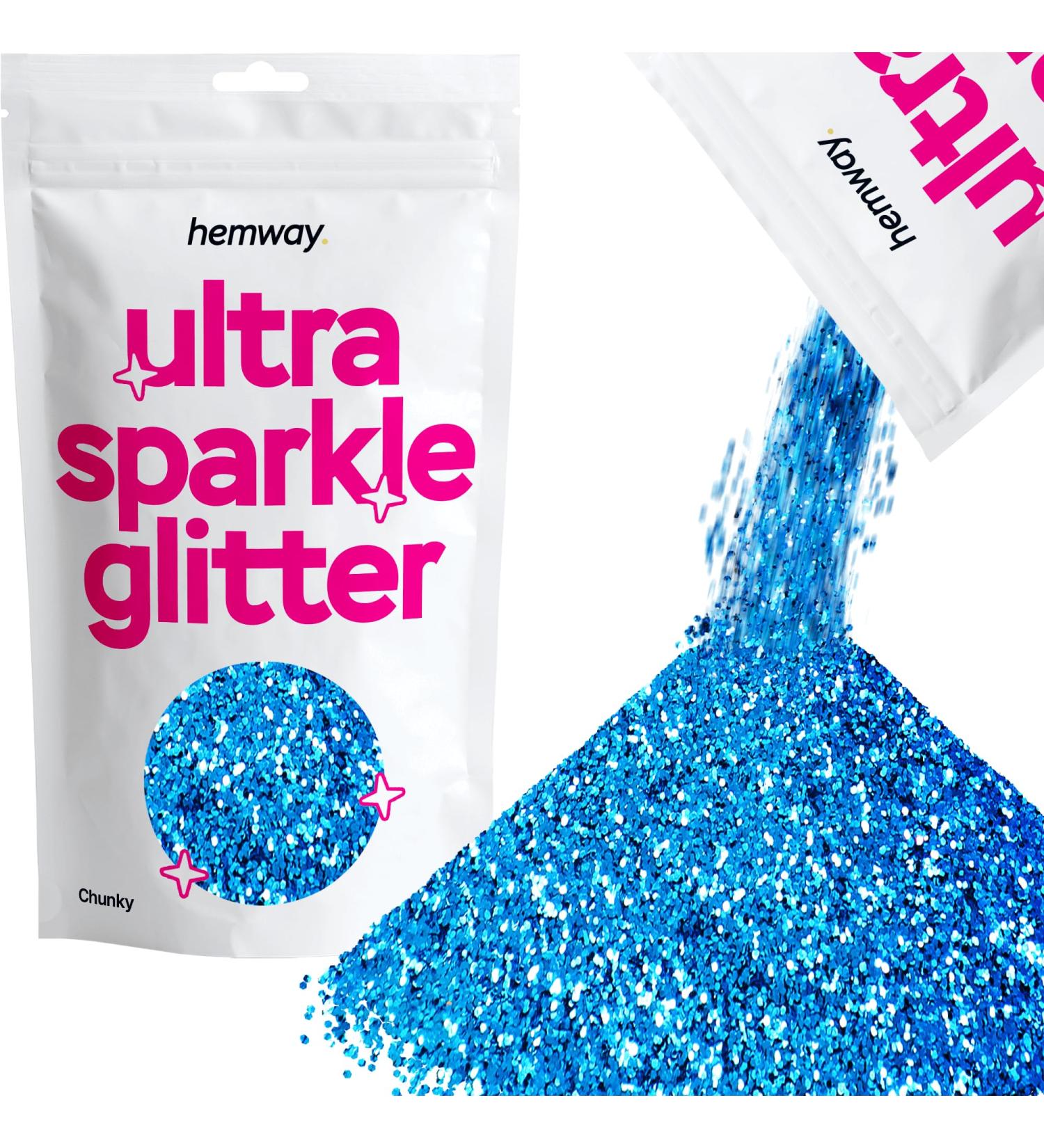 Hemway Ultra-Shine Ocean Blue Chunky Glitter | 100g | 1/40 0.025 0.6mm - Perfect for Crafts & DIY Projects - Buy Online on GoSupps.com