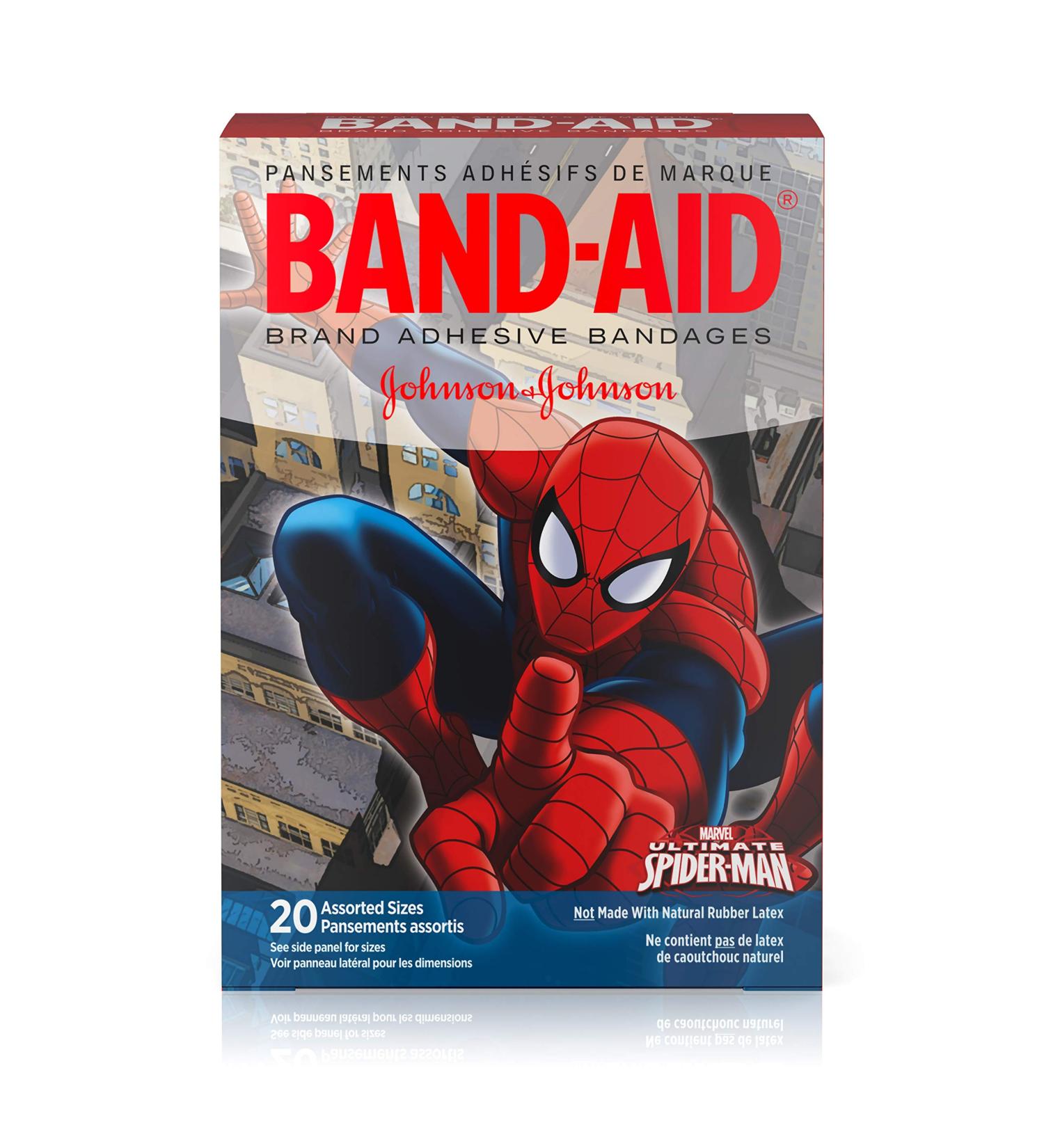 Band-Aid Marvel Spiderman Adhesive Bandages for Kids - 40 Assorted Sizes - Pack of 2 - Buy Online on GoSupps.com