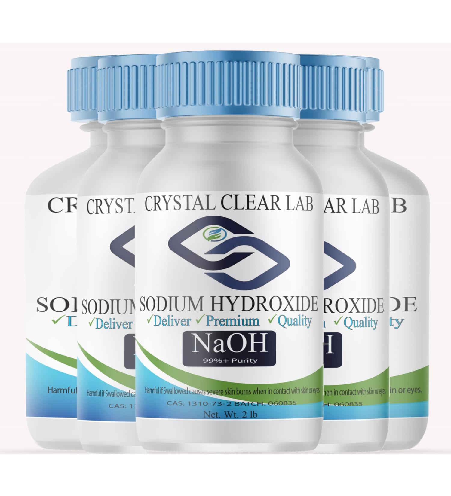 Crystal Clear Lab Sodium Hydroxide 10lbs - Food Grade Lye (Caustic Soda Beads) for Household & Personal Care - 5 x 2lb Bags - Buy Online on GoSupps.com