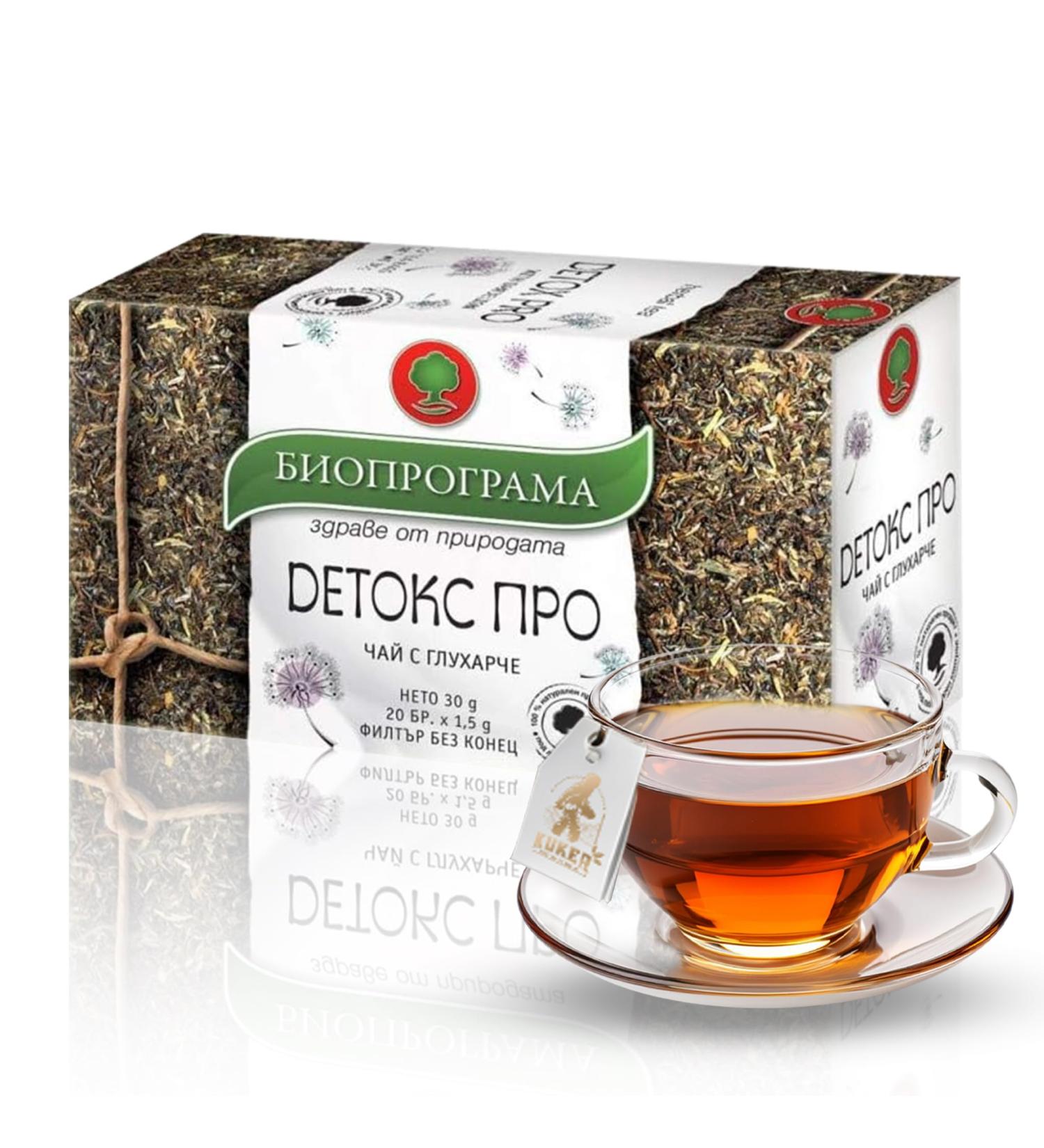 KUKER Detox Tea Bags with Dandelion Turmeric Nettle Tea Ginger and Basil - Detox Drink Herbal Teas Dandelion Tea Calming Tea & Relaxing Tea Dandelion Root Tea - 20 Tea Bags 30g - Buy Online on GoSupps.com