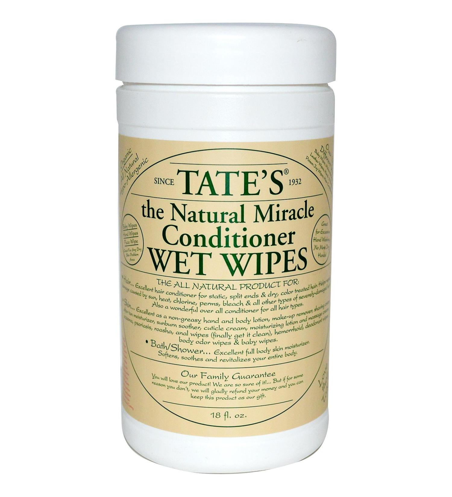 Tate's The Natural Miracle Conditioner Wet Wipes 18oz