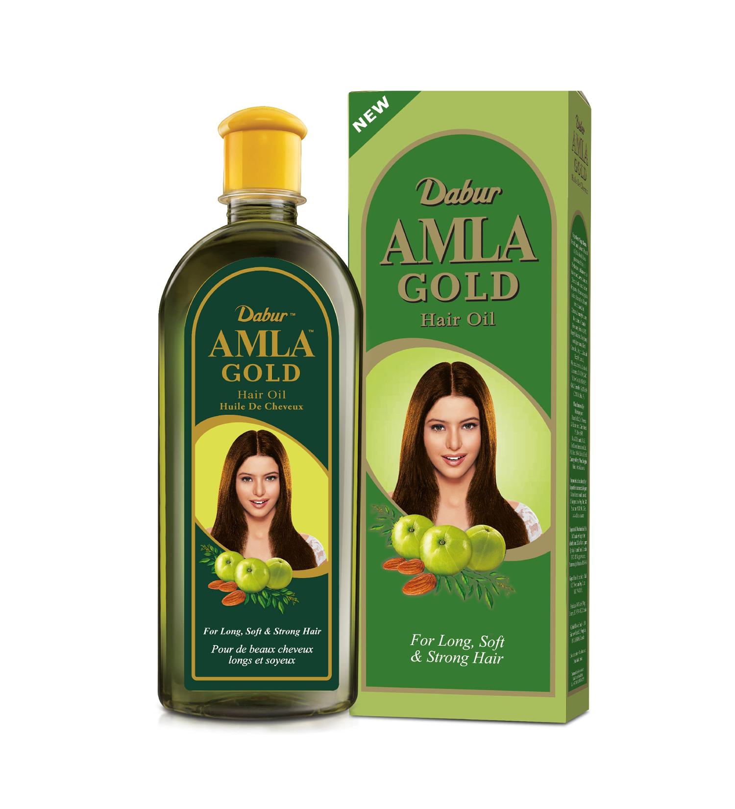 Dabur Amla Gold Hair Oil 300ml - Natural Amla Oil for Healthy Hair Growth | Nourishing Scalp & Hair Moisturizer with Almond & Henna - Authentic Indian Gooseberry Oil - Buy Online on GoSupps.com