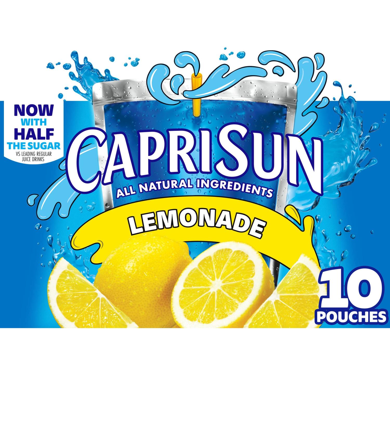 Capri Sun Lemonade Kids Juice Drink - 10 ct Box, 6 fl oz Pouches | Naturally Flavored - Buy Online on GoSupps.com
