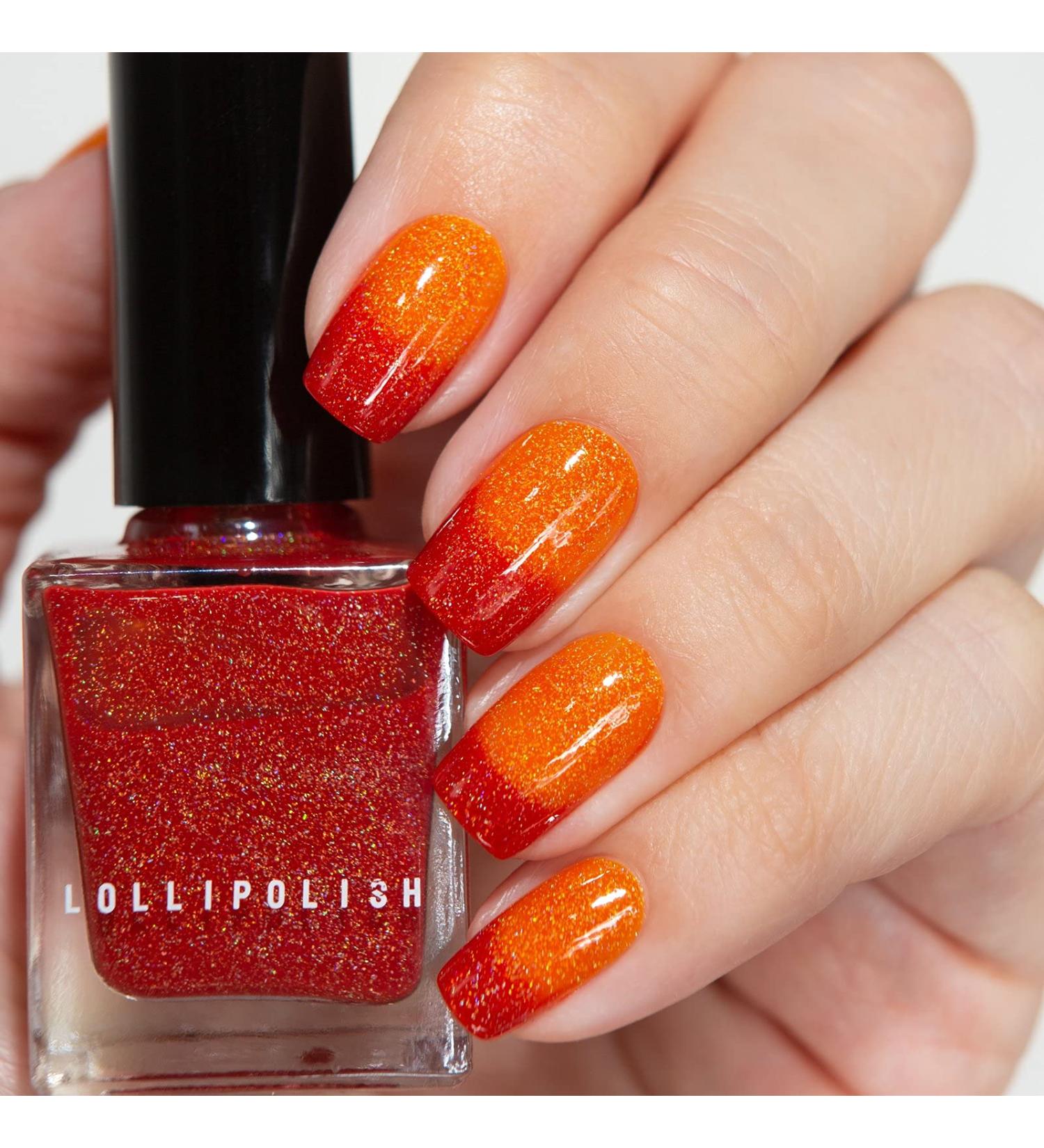 LolliPolish Color Changing Mood Thermal Nail Polish - Tequila Sunrise - 5 Free, Cruelty Free, Vegan - Buy Online on GoSupps.com