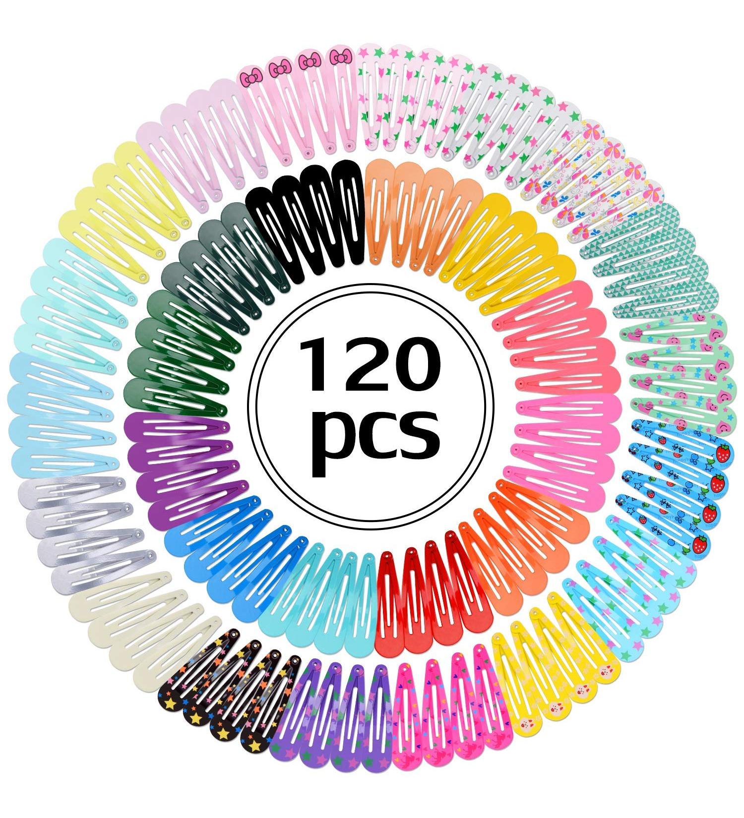 120 Pcs Colorful Hair Clips for Girls | Cartoon Metal Barrettes Set (30 Designs) - Perfect for Kids & Teens - Buy Online on GoSupps.com