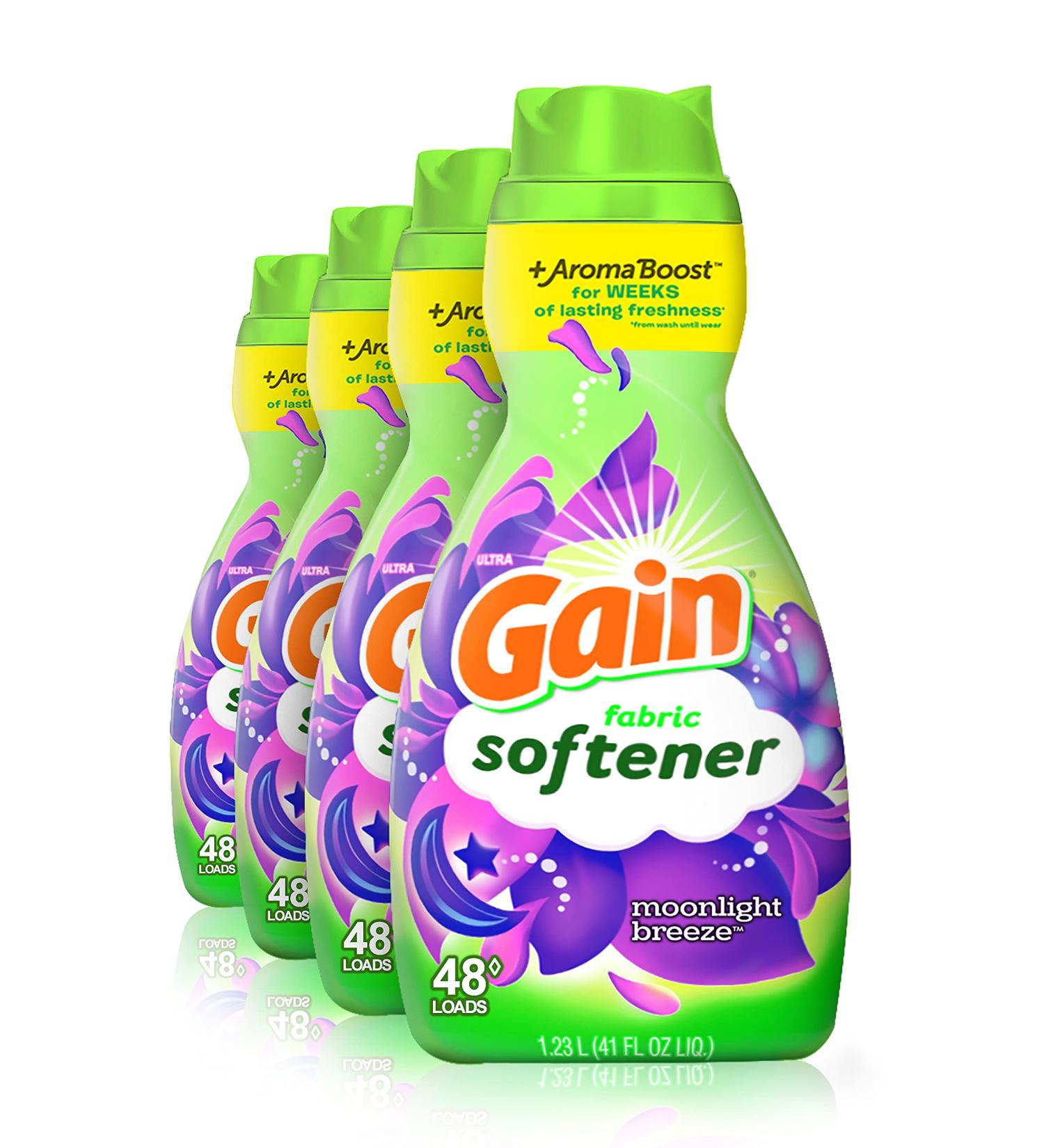 Gain Laundry Fabric Softener Liquid Moonlight Breeze 192 Loads 41 fl oz Pack of 4 - Buy Online on GoSupps.com
