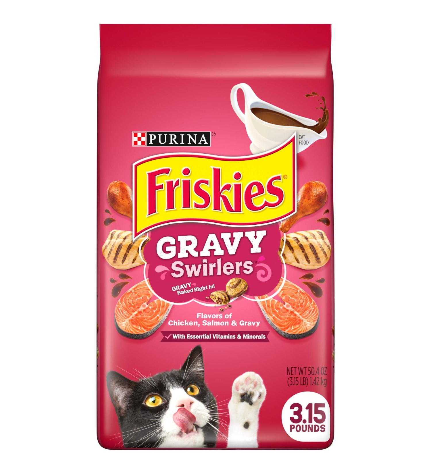 Purina Friskies Gravy Swirlers Adult Dry Cat Food 3.15lb - Delicious Gravy Flavors | Nutritious Cat Food - Buy Online on GoSupps.com