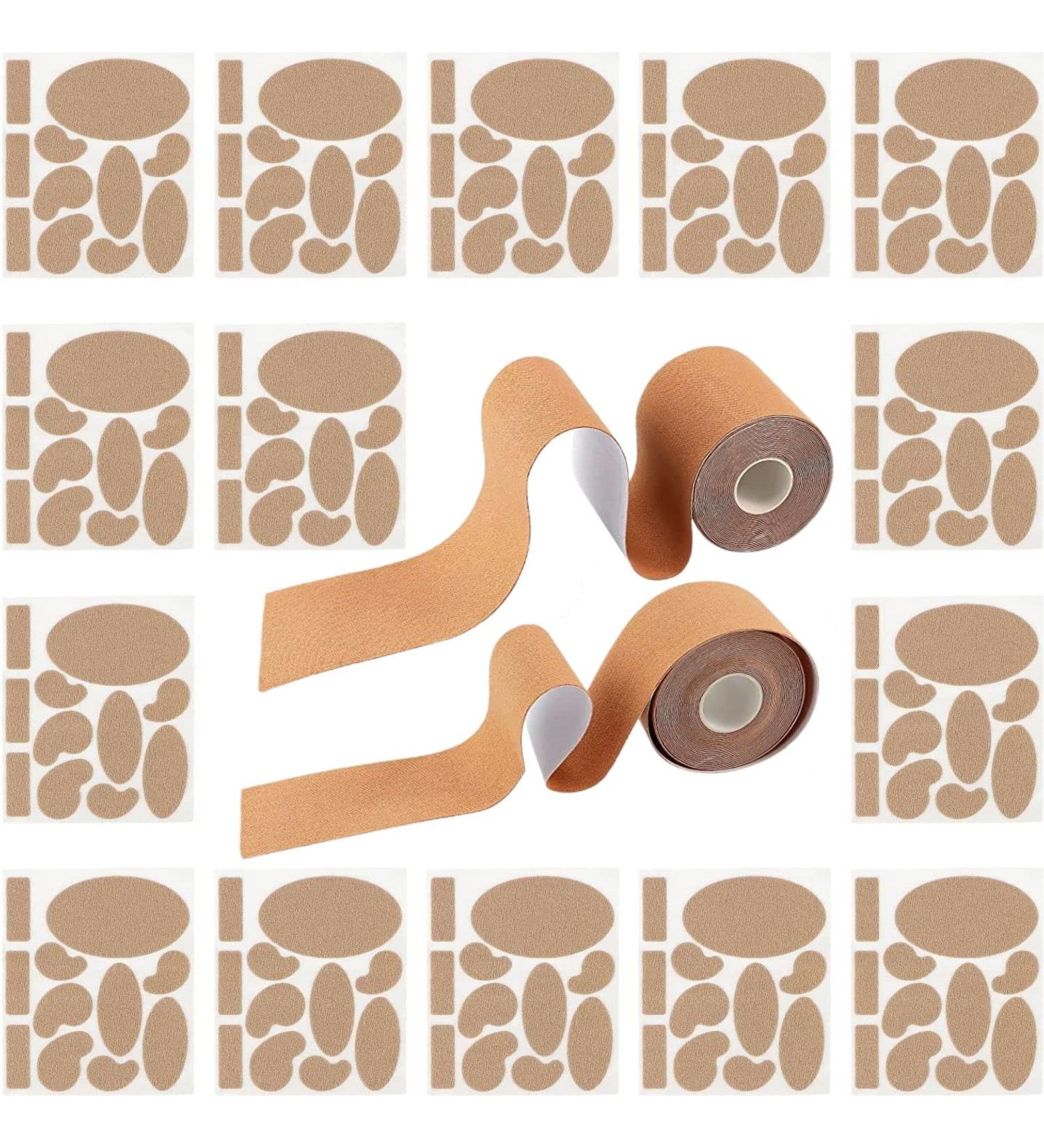 15Pcs Moleskin Flannel Adhesive Pads + 2 Strapping Tapes | Prevent Skin Blister | Foot Protection for Heels - Buy Online on GoSupps.com