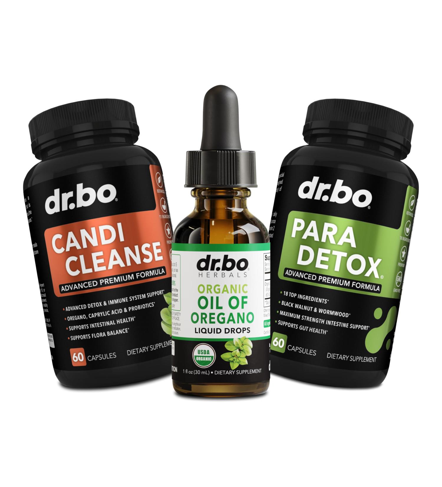 Oregano Oil Organic Liquid Drops & Cleanse Capsules - Organic Oil of Oregano Drops Tincture Extract Candi Cleanse Detox - Caprylic Acid Wormwood Black Walnut & Cloves Capsules - Buy Online on GoSupps.com