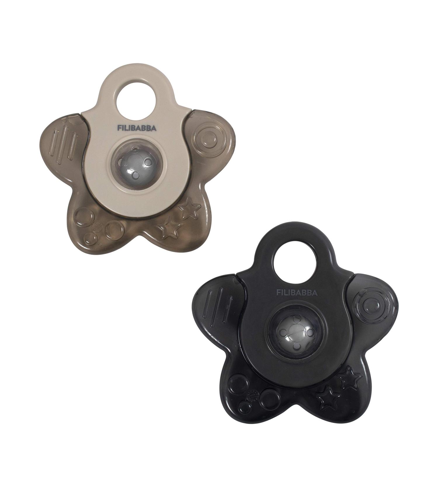 Filibabba Cooling Teething Rings - Pack of 2 | Water-Filled Teething Aid for Babies | Grey Teething Rings for Soothing - Buy Online on GoSupps.com