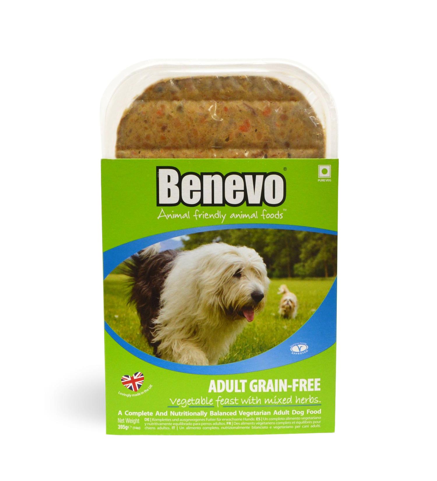 Benevo Complete Wet Vegan Dog Food (359g) Hypoallergenic Wheat Free & Non GM For Large & Small Breeds With Essential Fatty Acids Taurine & L-carnitine Approved By PETA & Vegan Society UK 395 g (Pack of 1) - Buy Online on GoSupps.com