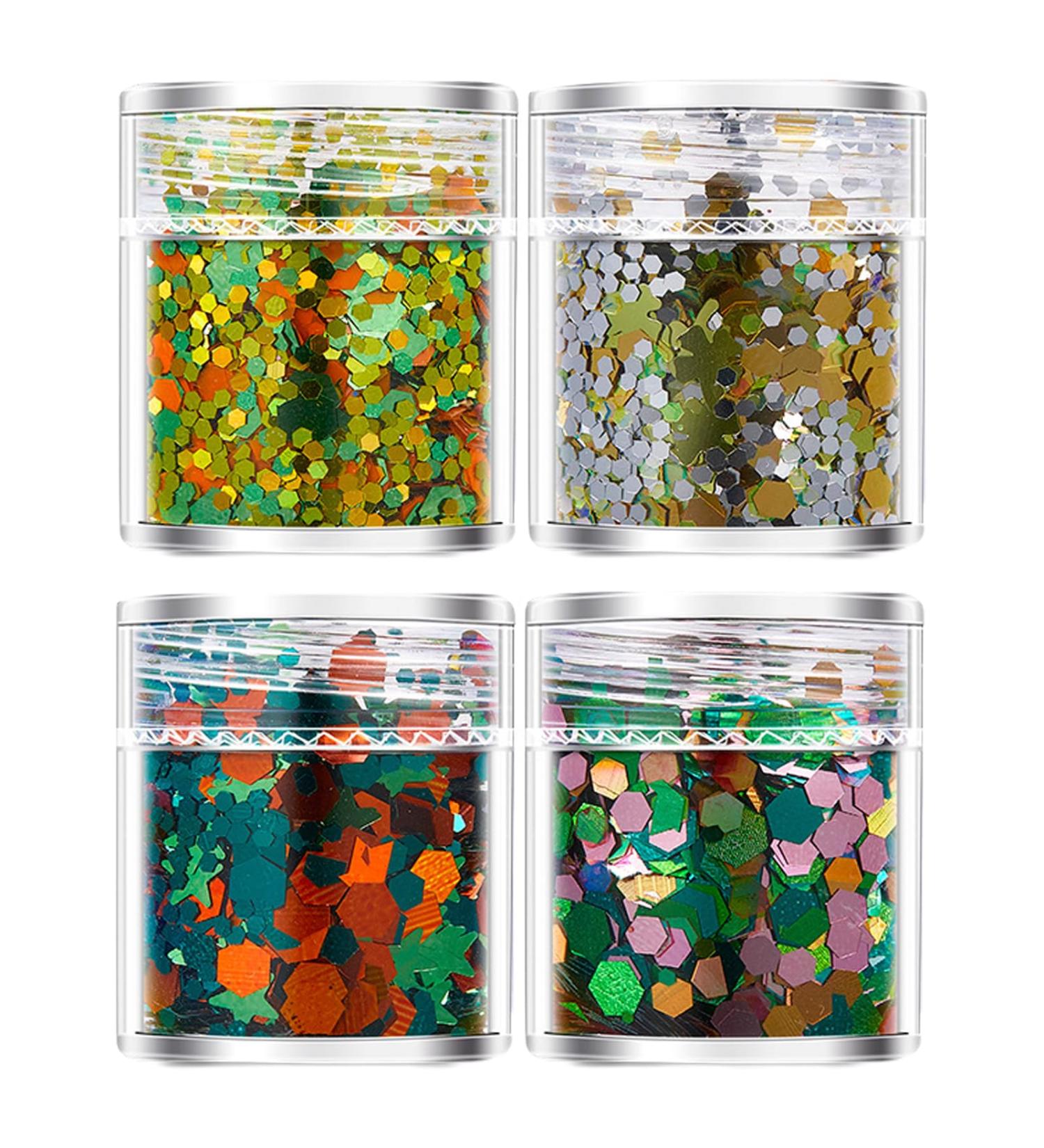 4 Bottles 3D Nail Nail Decoration Nail Adornments Your Nail Look With Eye Catching Ornaments Nail Accessories For Women Rich green orange - Buy Online on GoSupps.com