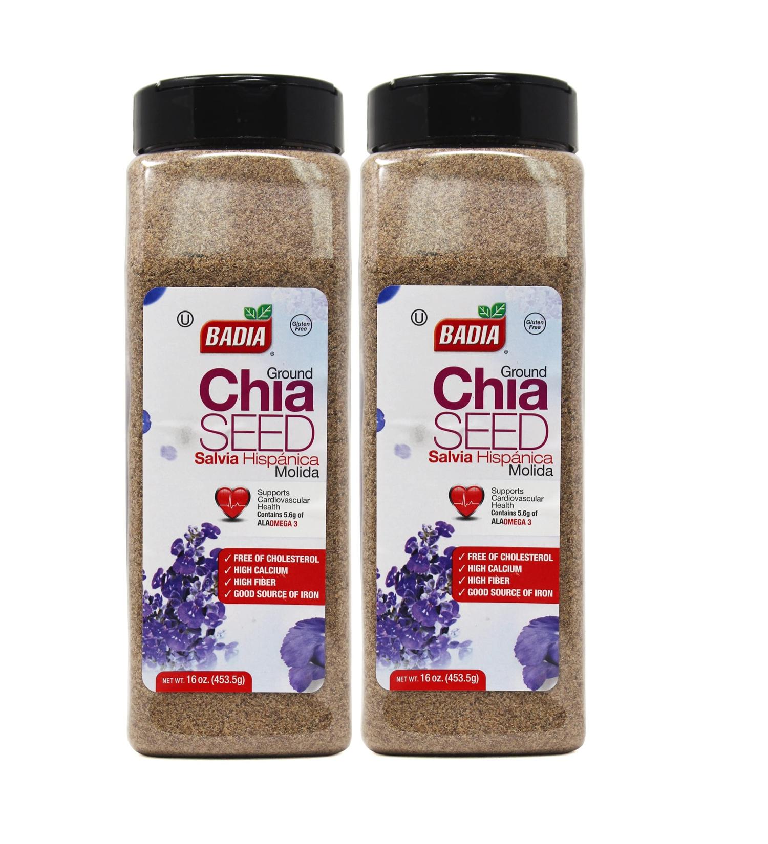 2 PACK Ground Chia Seed Powder Fiber / Salvia en Polvo Molida Kosher 2x16 oz