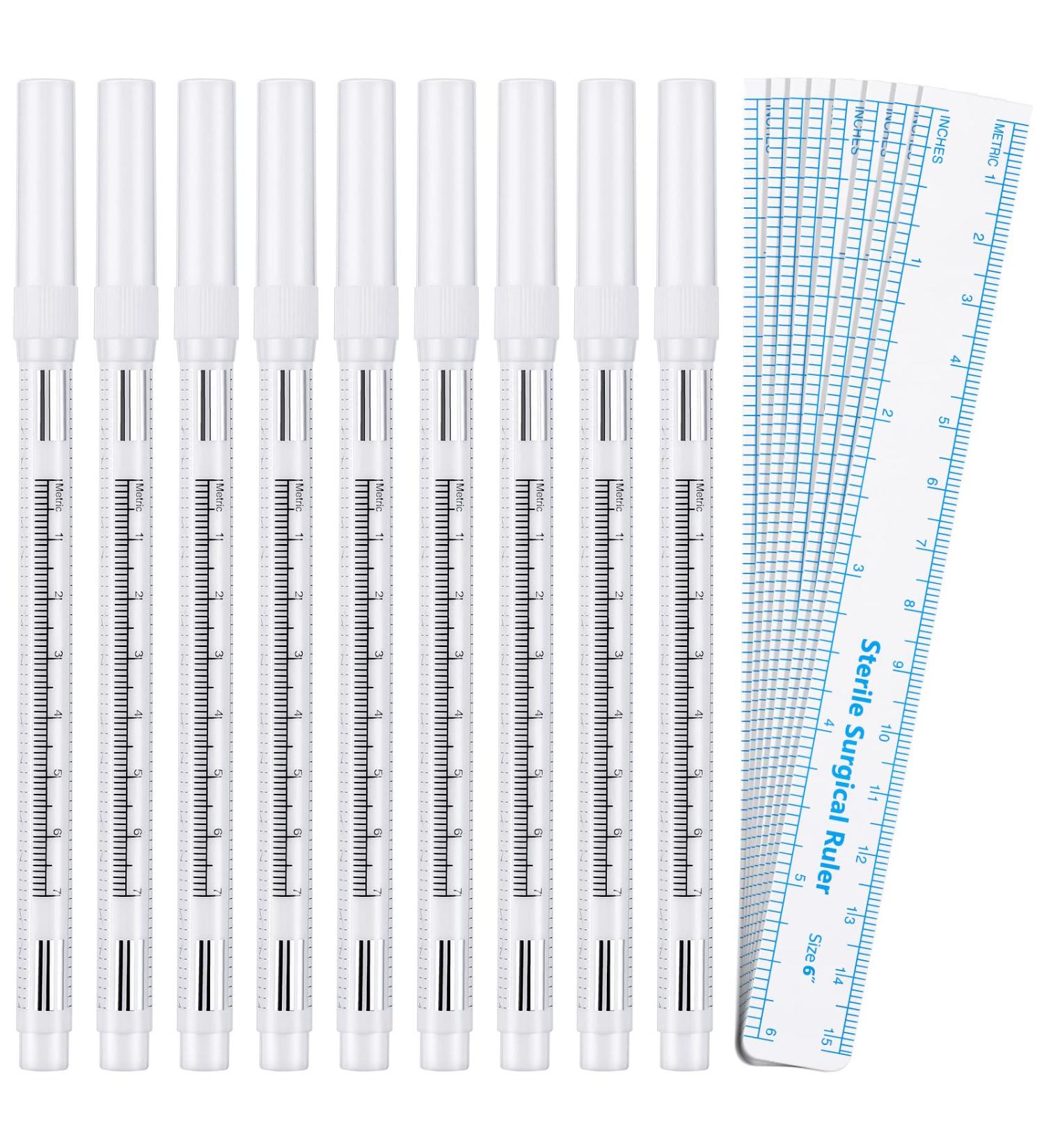 8 Piece Microblading Marker Pen Set with Paper Ruler for Perfect Permanent Makeup - Ideal for Eyebrows, Lips, and Skin - Buy Online on GoSupps.com