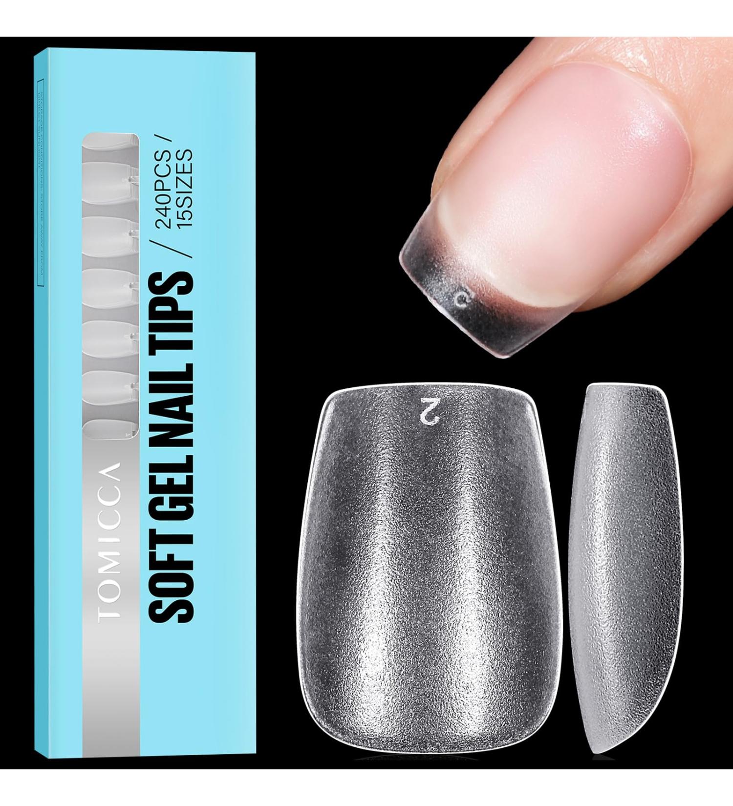 TOMICCA Extra Short Coffin Nail Tips Clear Nail Tips Natural False Nails Coffin French Acrylic Nails Artificial Nails Tips for Girls Women (240 Pcs 15 Sizes) 5.Extra Short Coffin - Buy Online on GoSupps.com