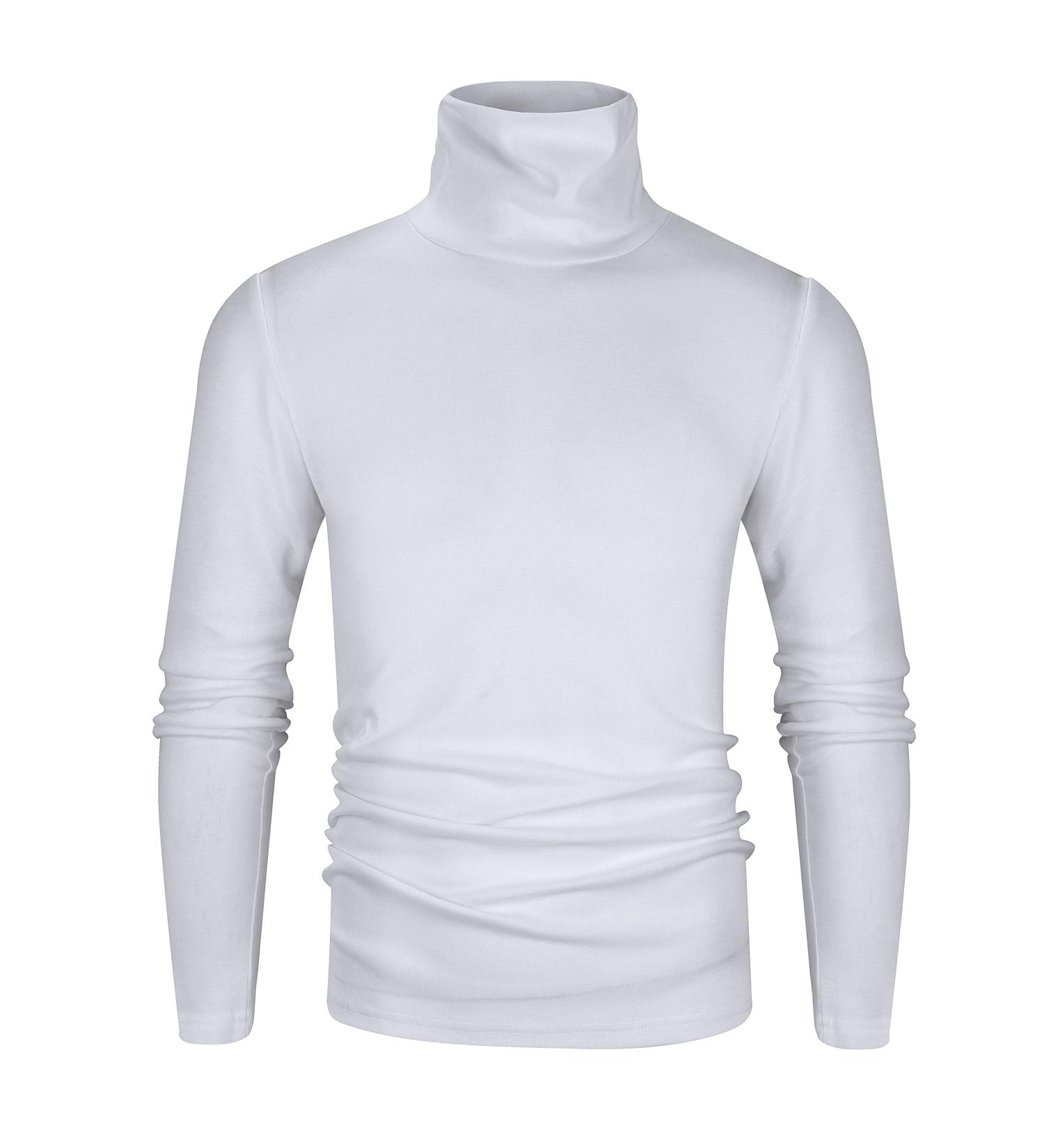 Dermipro Men's Slim Fit Turtleneck Long Sleeve Pullover - Large White - Buy Online on GoSupps.com