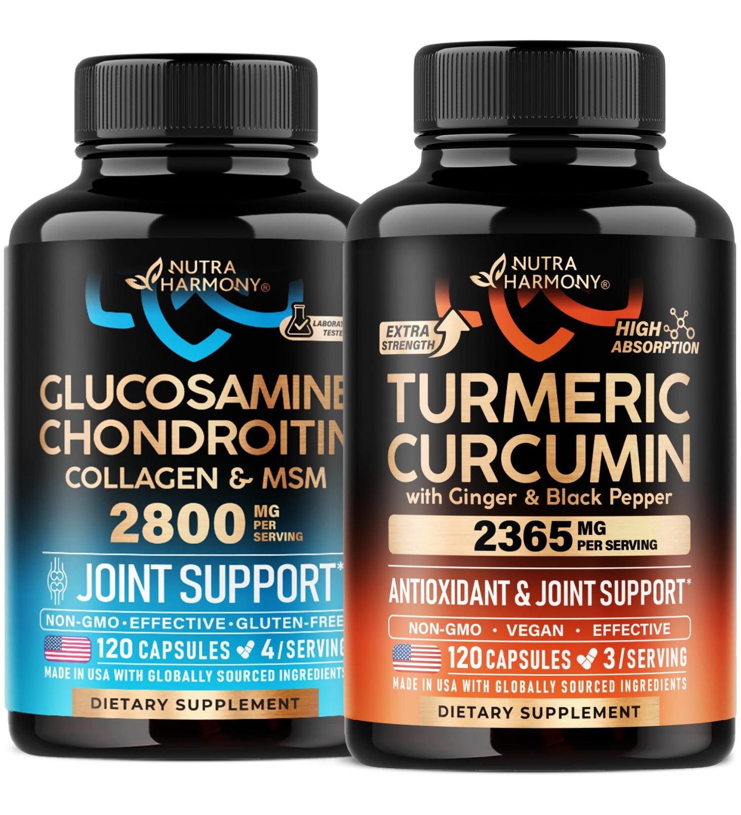 Glucosamine Chondroitin & Turmeric Curcumin Capsules