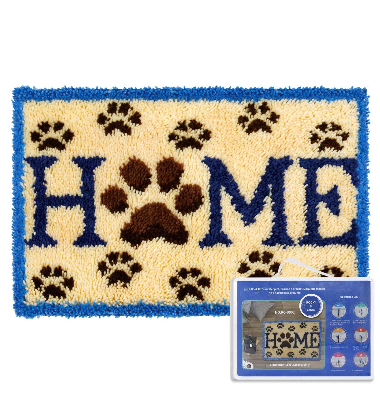 ROCKY&CHAO DIY Latch Hook Kit for Home Decoration - 60x40cm Rug Making Kit for Adults & Kids - Birthday Gift for Women - Home Rug - Buy Online on GoSupps.com