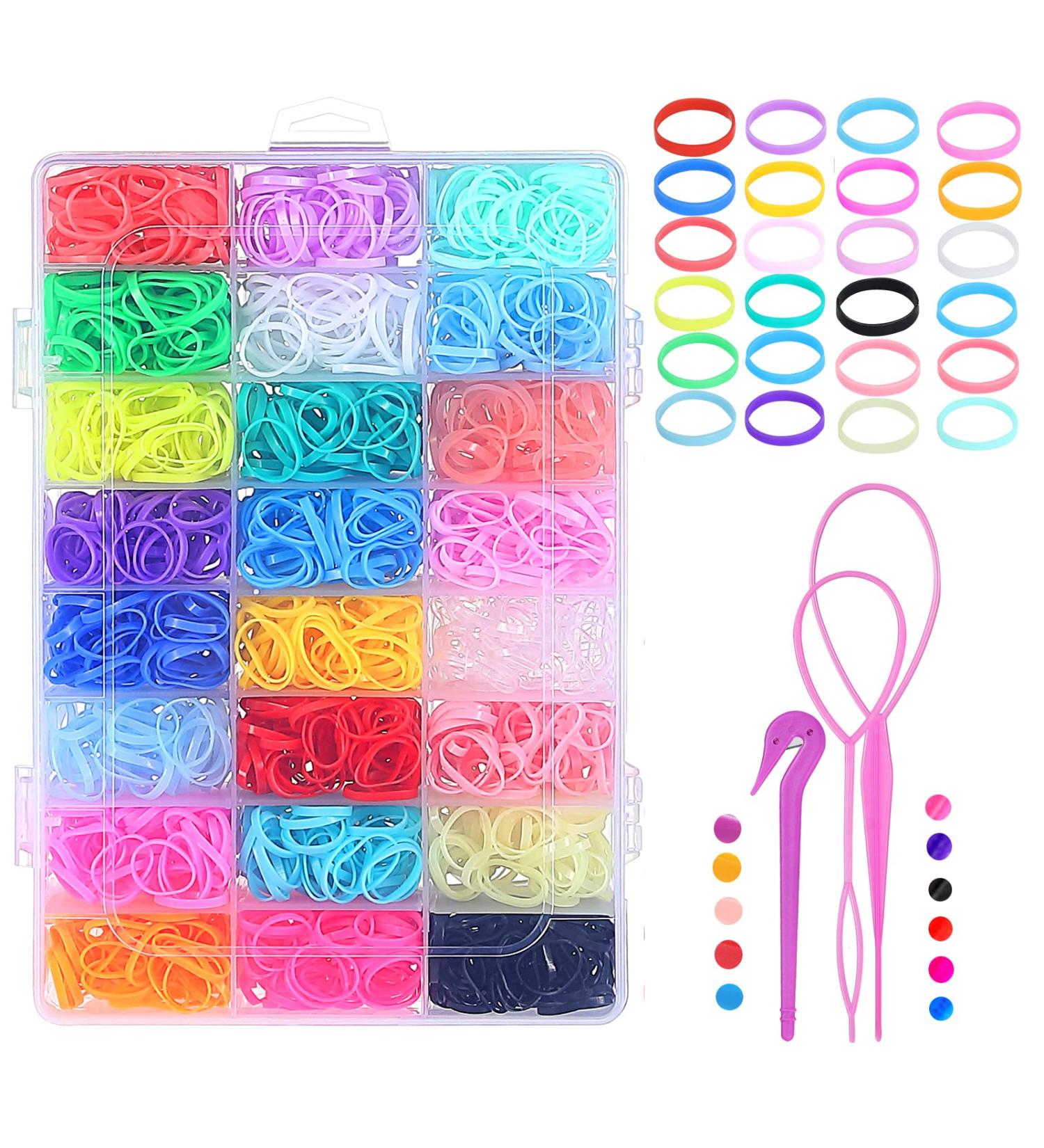 2000pcs Wooyaya Scrunchies for Hair | 24 Color Disposable Rubber Band Scrunchie Set | Elastic Hair Ties for Girls with Auxiliary Tools | 24 Compartments Box - Buy Online on GoSupps.com