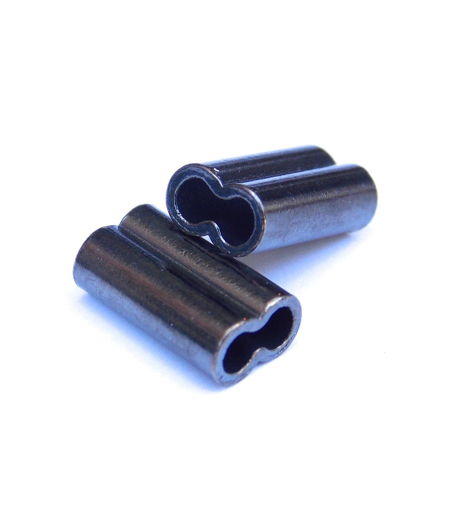 Copper Double Barrel Crimp Sleeves 1.9mm x 14mm - 100 Pieces