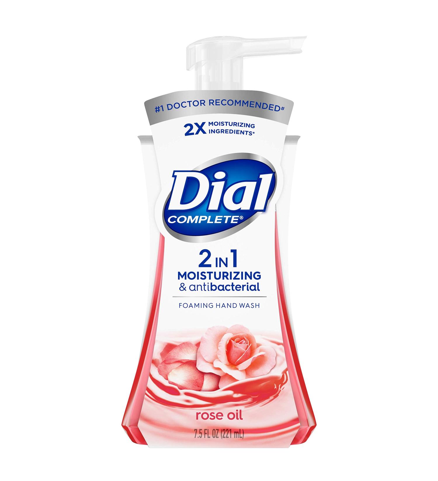 Dial Complete 2-in-1 Rose Oil Foaming Hand Wash - 7.5 oz | Moisturizing & Antibacterial - Buy Online on GoSupps.com
