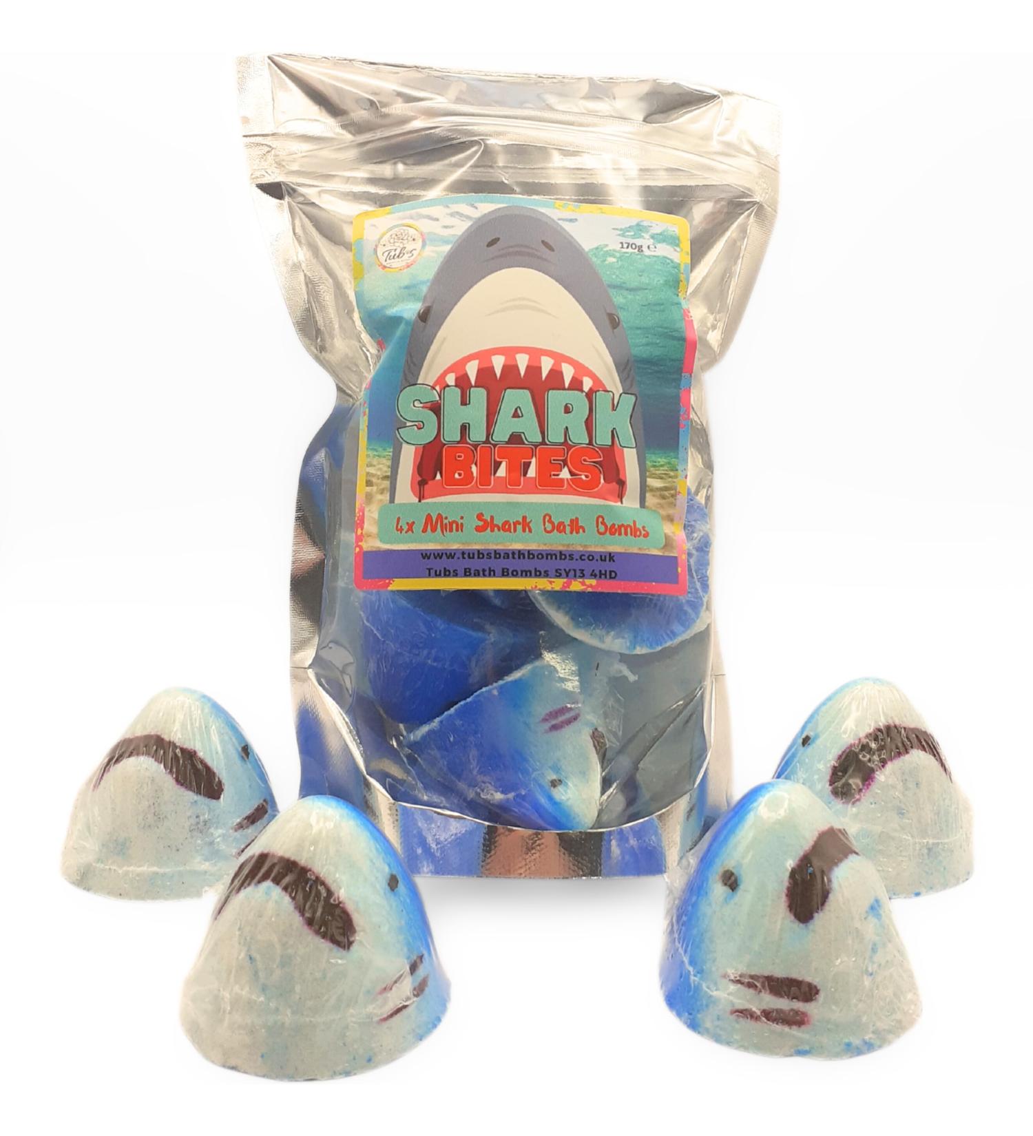 4 Mini Shark Attack Bites Bath Bombs Gift Birthday Present Kids Bathbomb Unique UK Bloodbath Blood Vegan Approved Certified Cruelty Free - Buy Online on GoSupps.com
