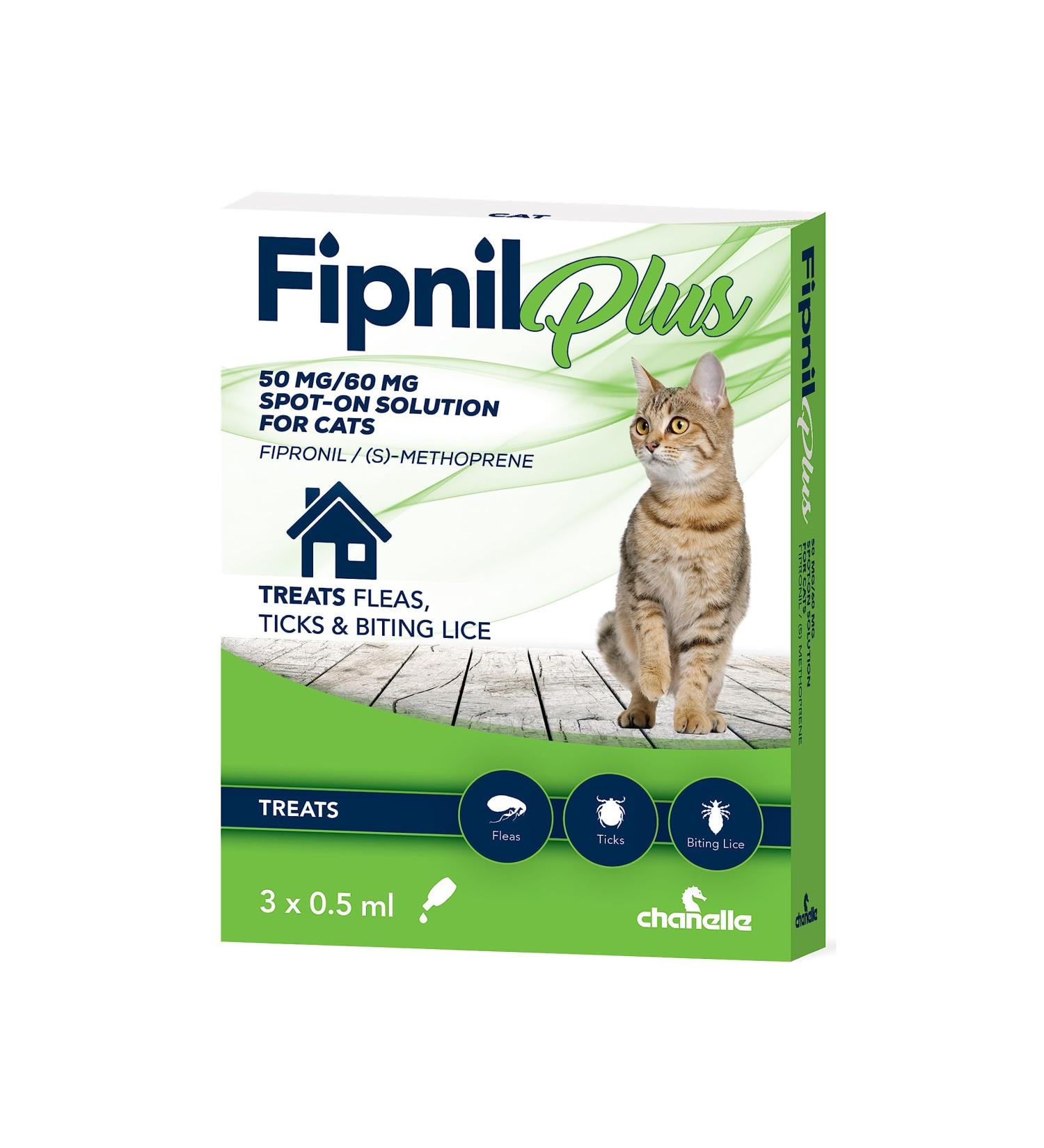 Chanelle Fipnil Plus Cat Flea Spot on 3 treatment - Buy Online on GoSupps.com