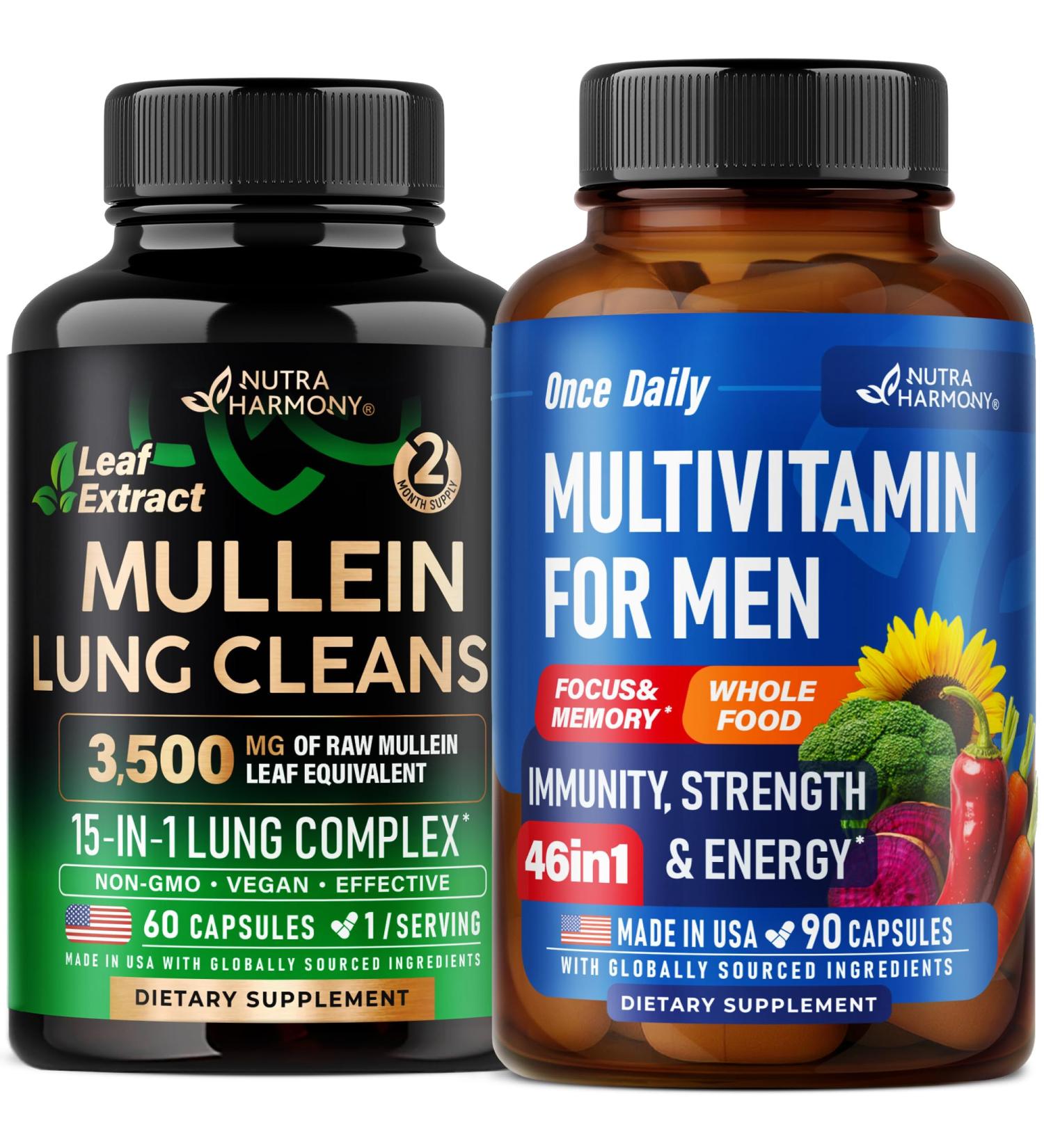 NUTRAHARMONY Mullein Capsules & Multivitamin for Men