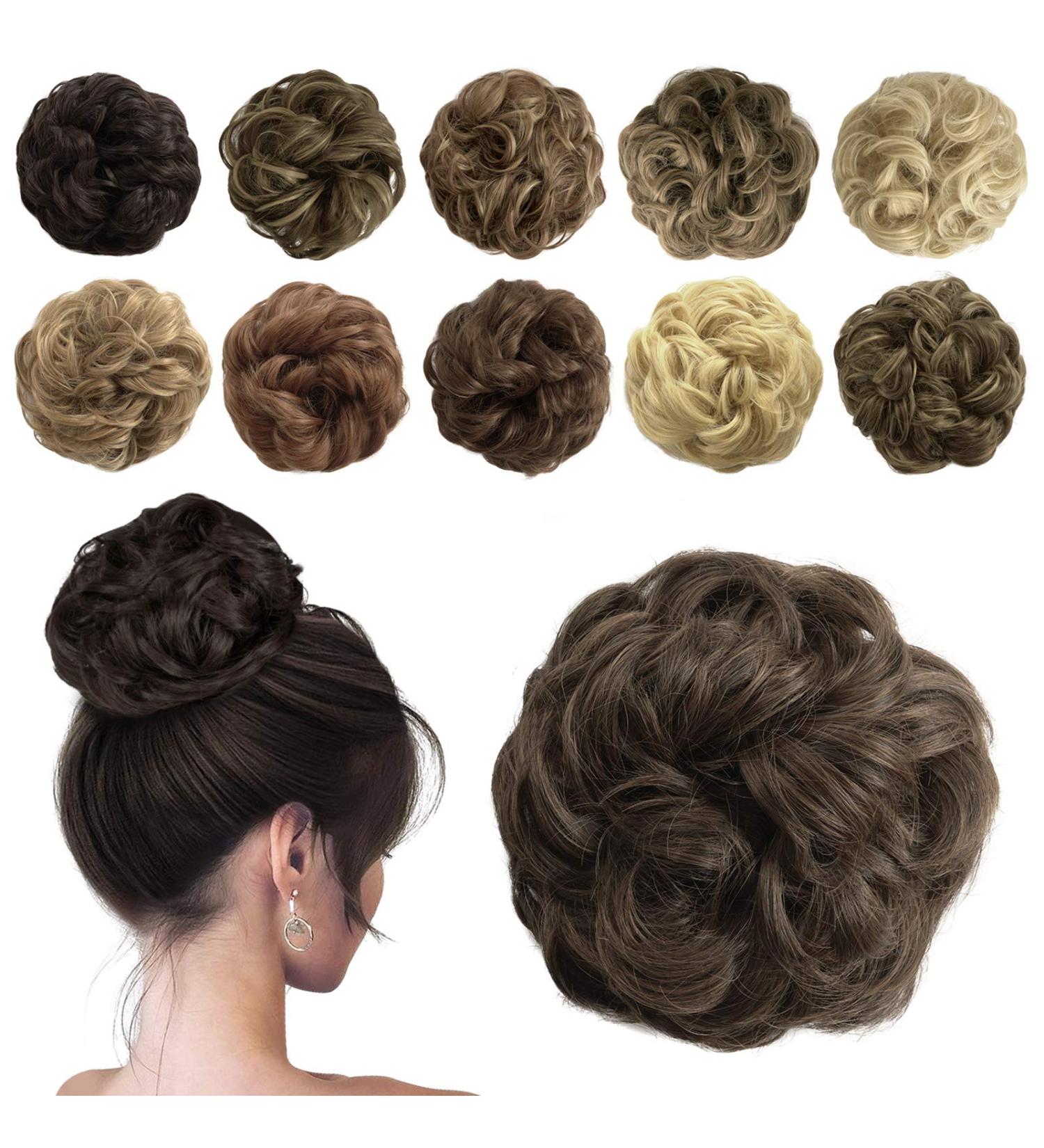 Shop Sofeiyan Hair Tendrils & Updos | Wavy Chignon Hairstyles & Hair Extensions for Women in Darkest Brown & Bright Auburn | 40g Mixed Colors - Buy Online on GoSupps.com