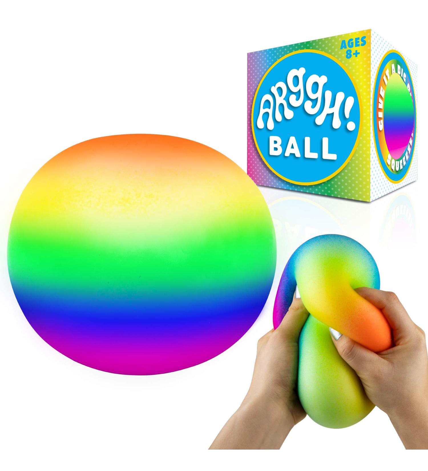 Power Your Fun Arggh Rainbow Giant Stress Ball - 5-Inch Jumbo Squishy Relief Toy for Adults and Kids - Anti Stress Sensory Ball for Boys and Girls - Buy Online on GoSupps.com