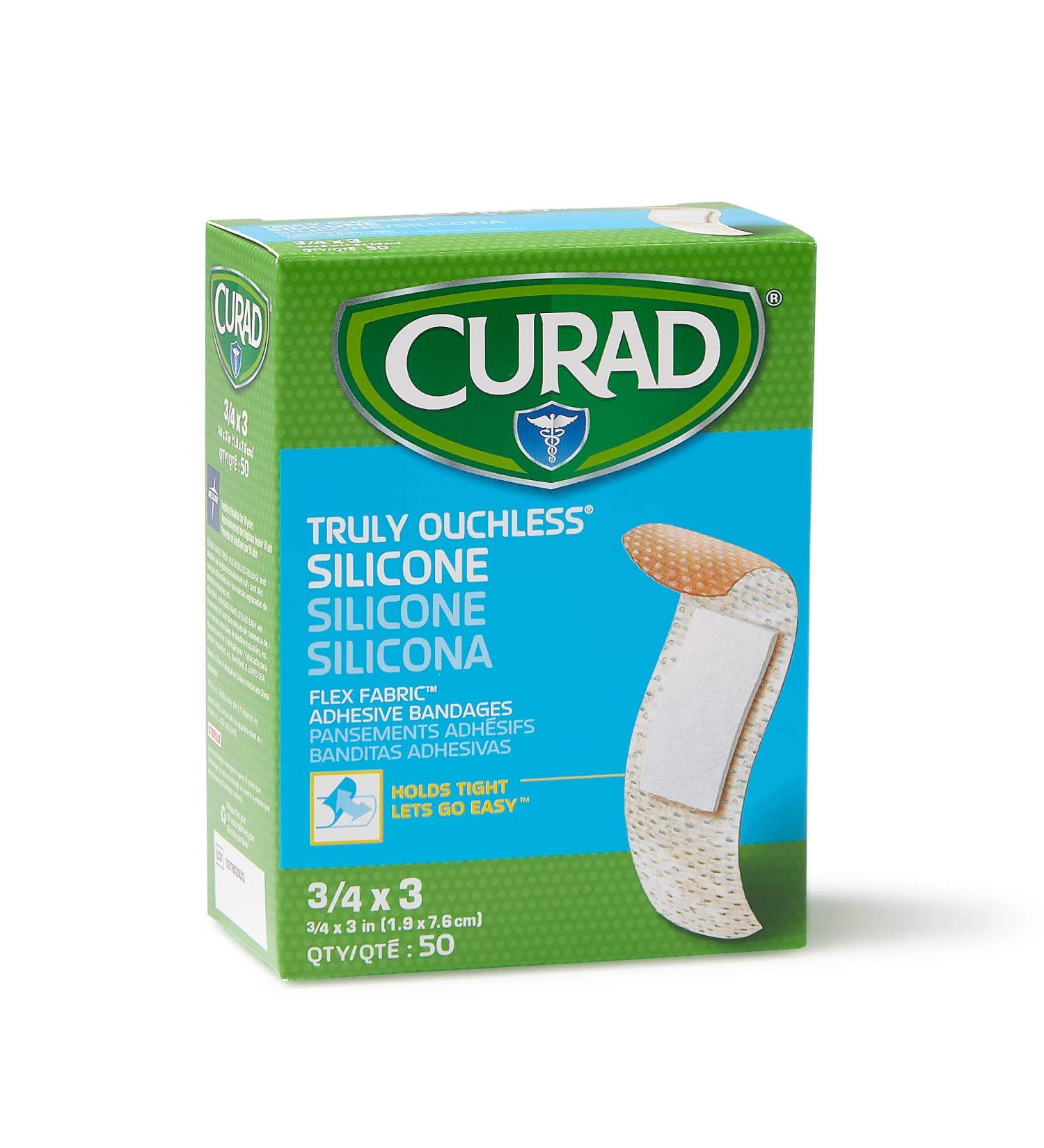 Curad Truly Ouchless Silicone Adhesive Bandages for Sensitive Skin - 50 Count - Buy Online on GoSupps.com