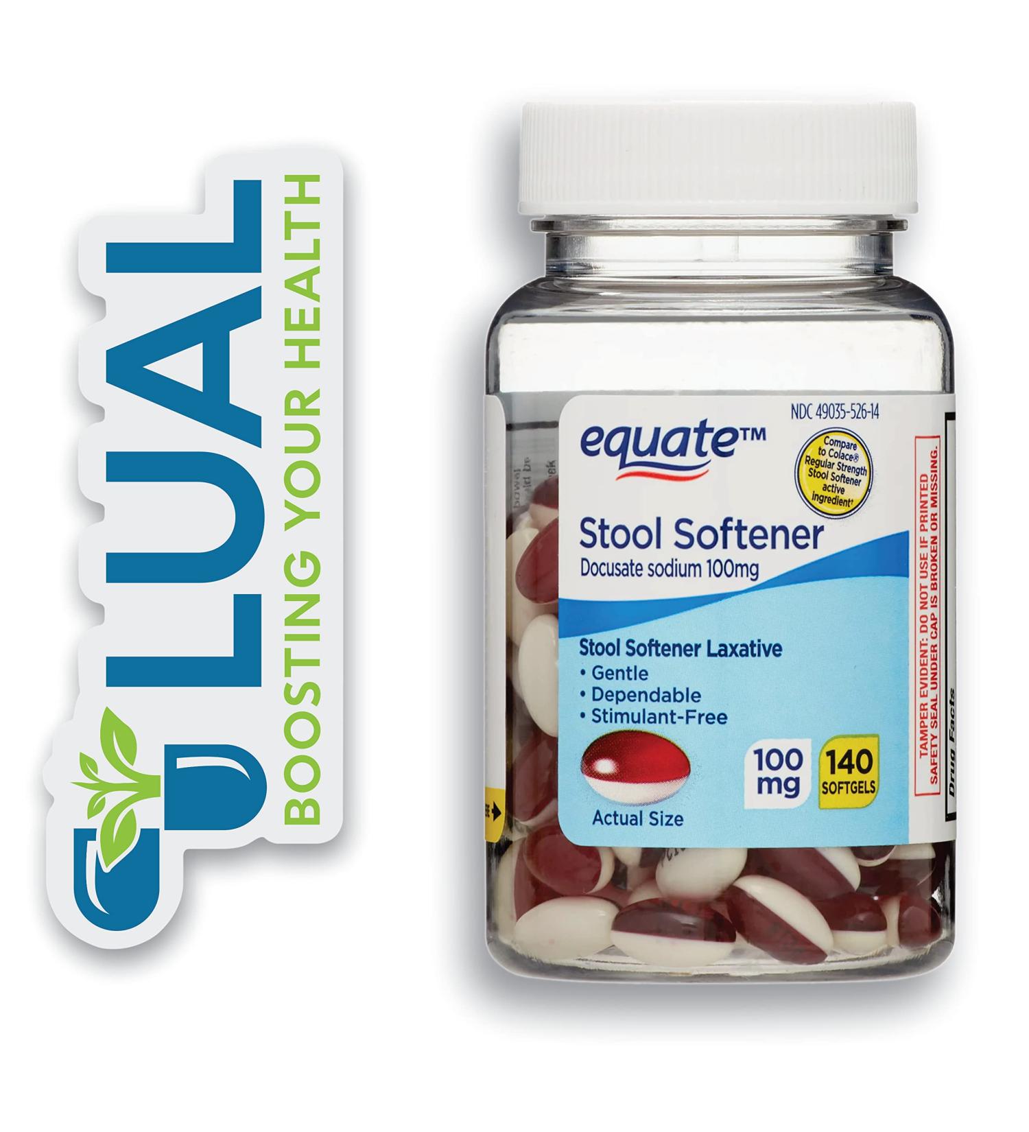 Stool Softener Laxative Softgels 100mg (140 SoftGels) with Luall Sticker - Buy Now! - Buy Online on GoSupps.com