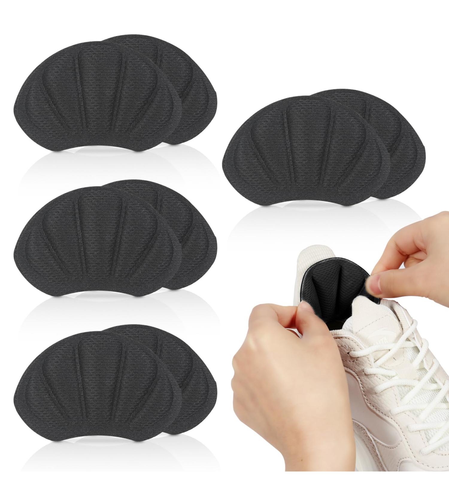 Mivora Heel Cushion - 8 Self-Adhesive Shoe Cushions for Large Shoes | Anti-Bubble Heel Protector Pads - Comfort & Slip Prevention (Black) - Buy Online on GoSupps.com