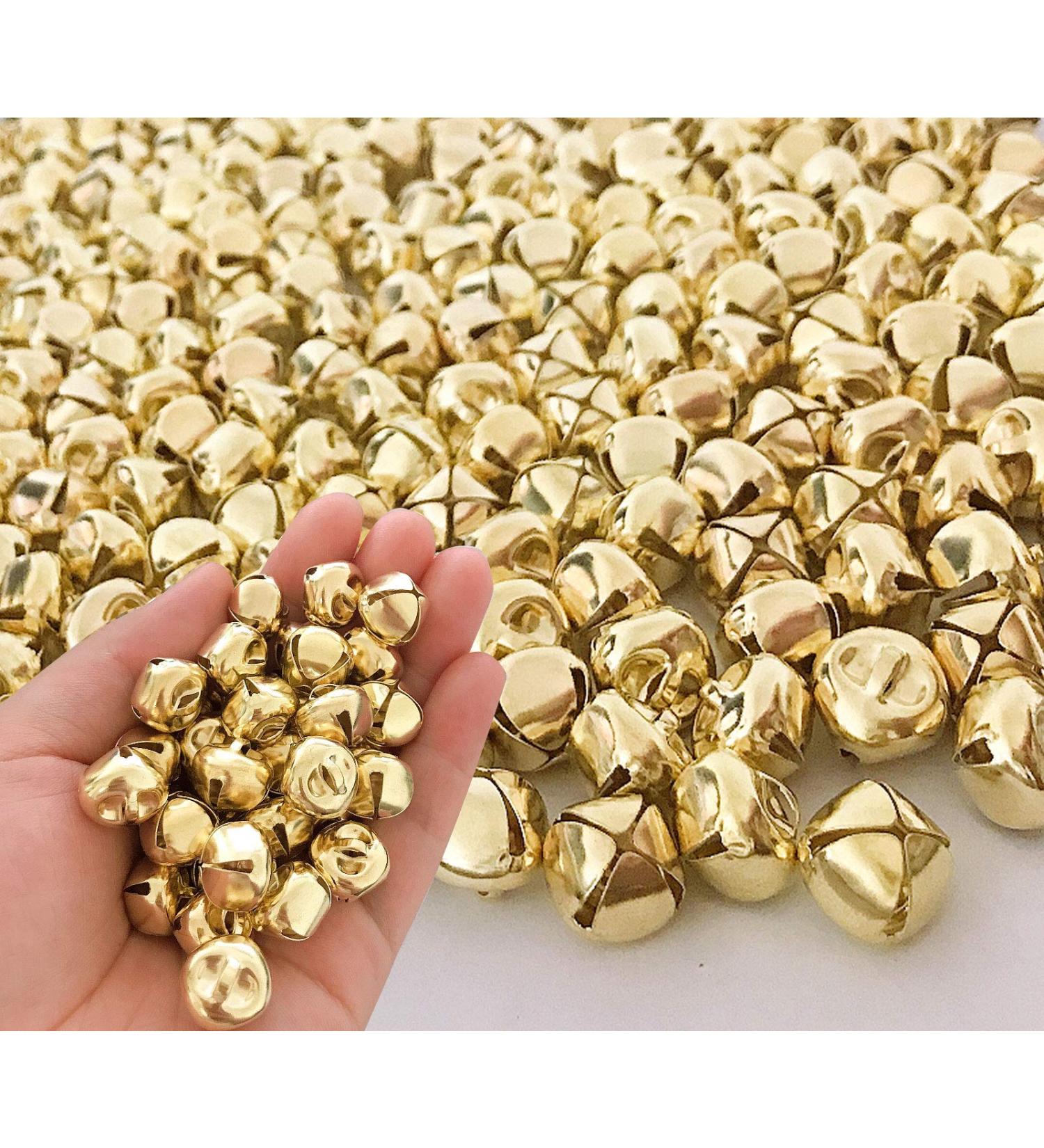 Luckkyme Jingle Bells 300 Pieces 1/2 Inch DIY Craft Bells for Wreath Decoration - Gold - Buy Online on GoSupps.com